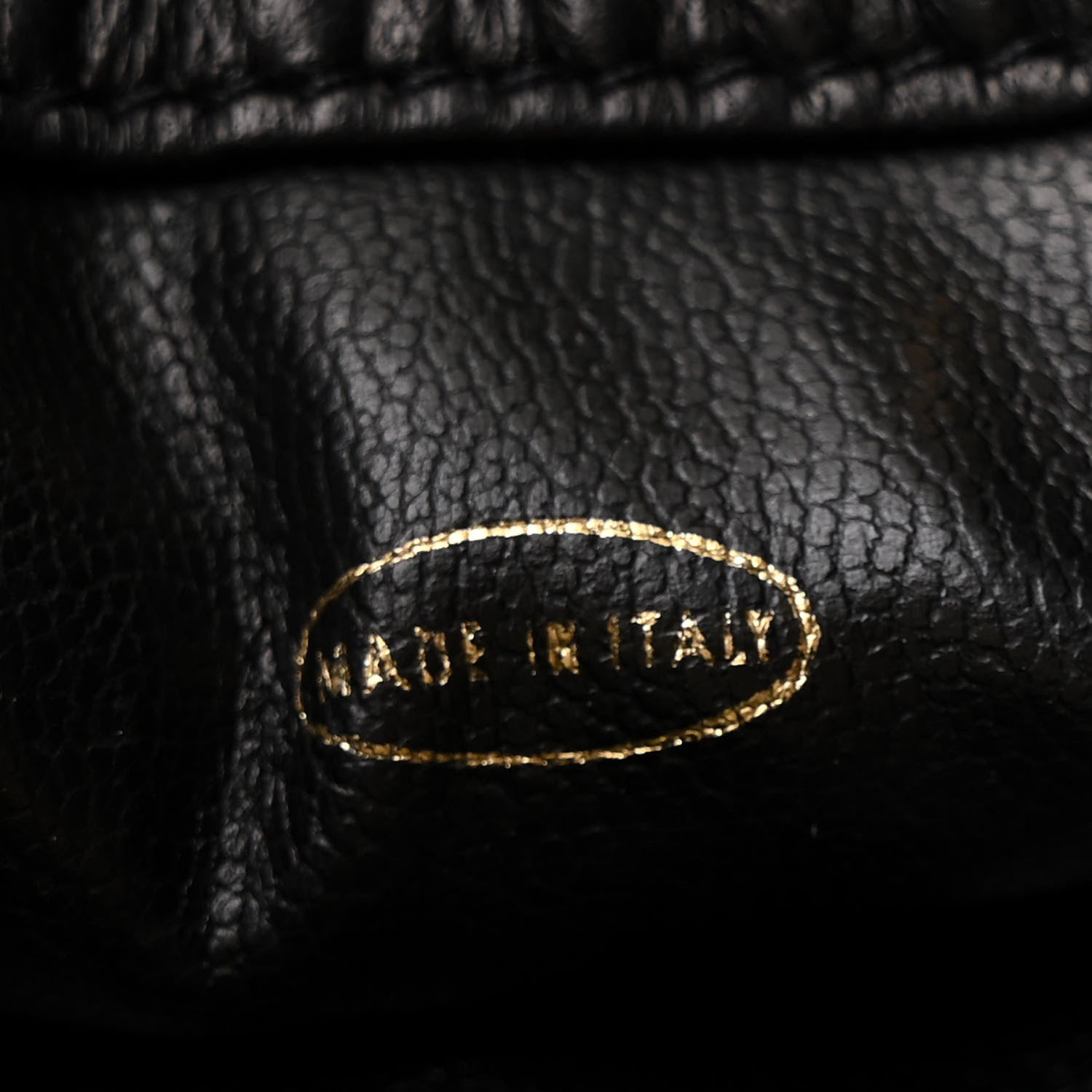 Lambskin CC Stitched Drawstring Bucket Bag Black