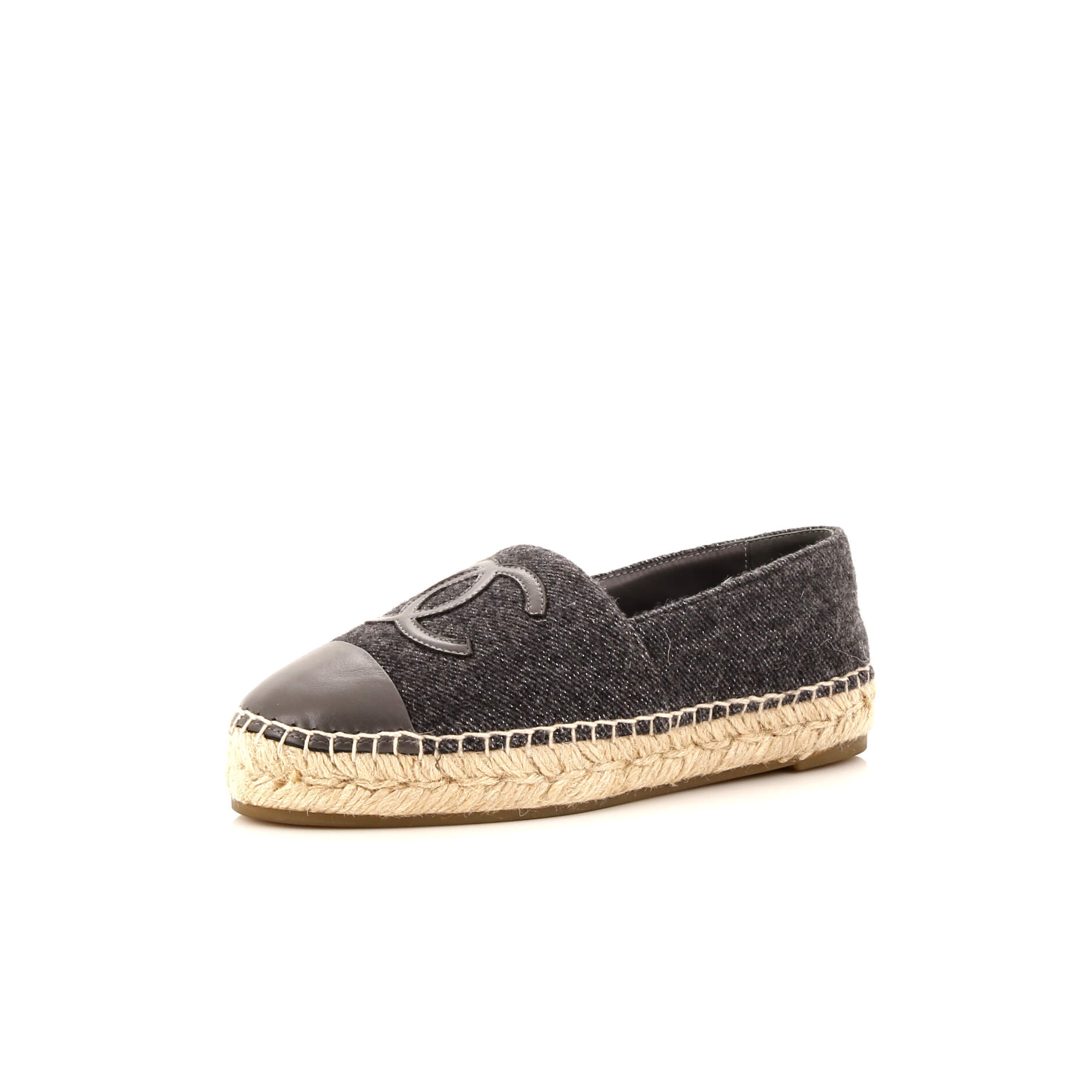 Women's CC Cap Toe Espadrilles Tweed with Leather