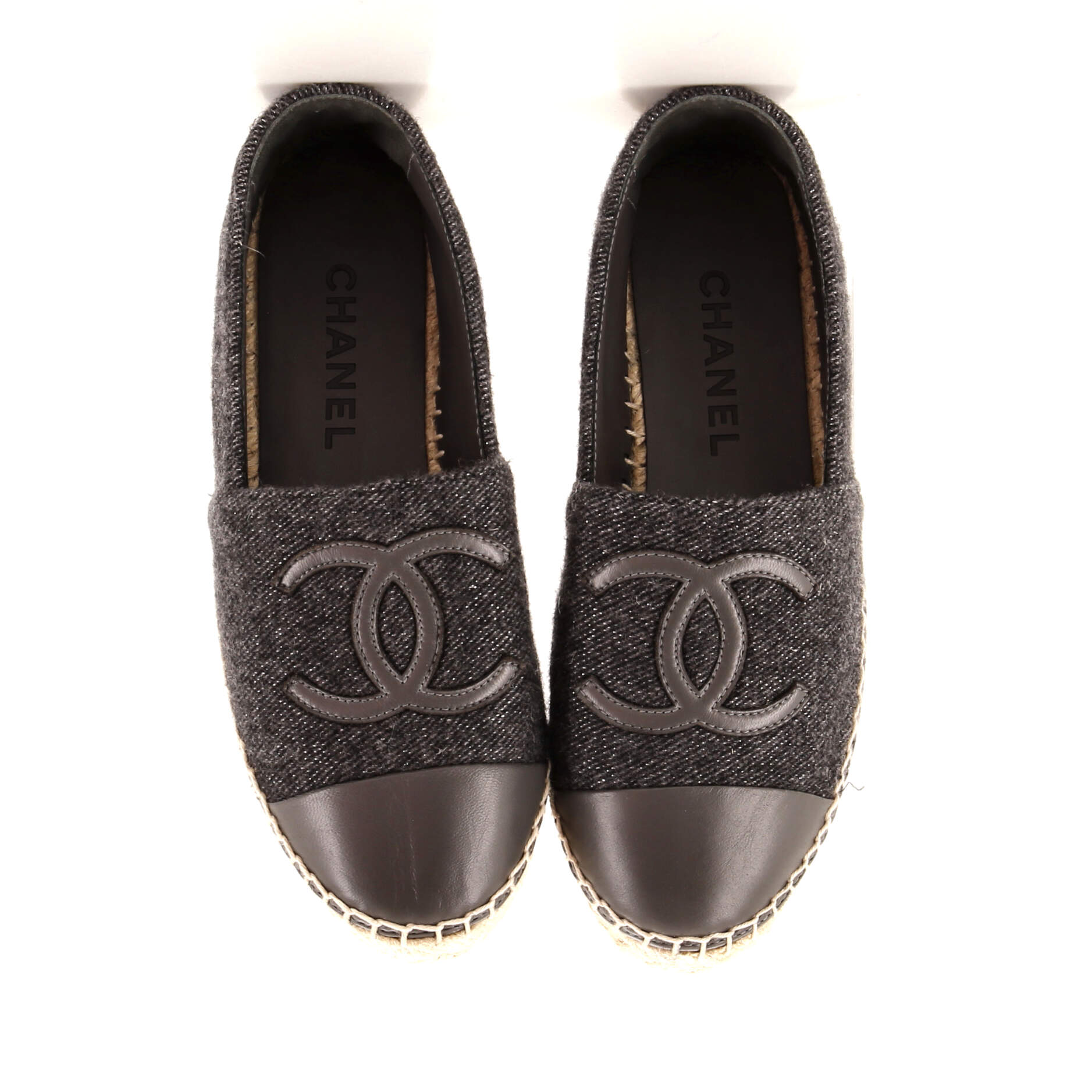 Women's CC Cap Toe Espadrilles Tweed with Leather