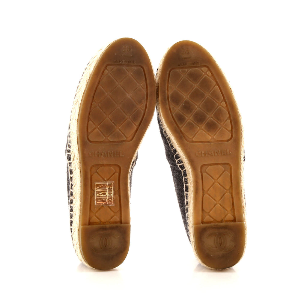Women's CC Cap Toe Espadrilles Tweed with Leather
