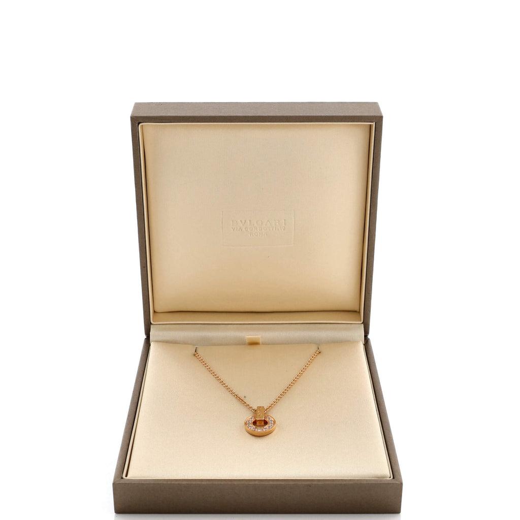 Bvlgari Bvlgari Pendant Necklace 18K Rose Gold with Diamonds