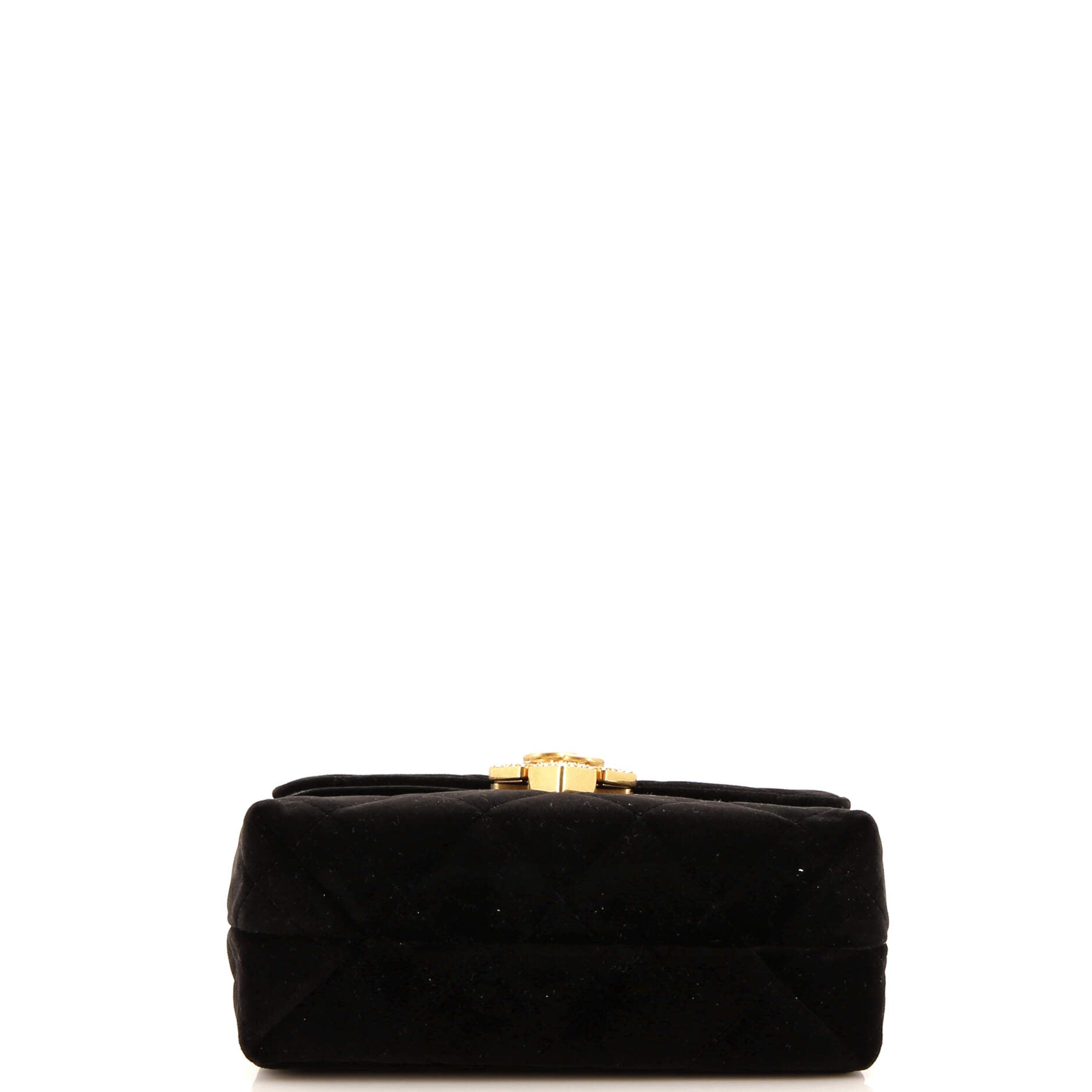 Diamond Lock CC Flap Bag Quilted Velvet with Crystals Mini