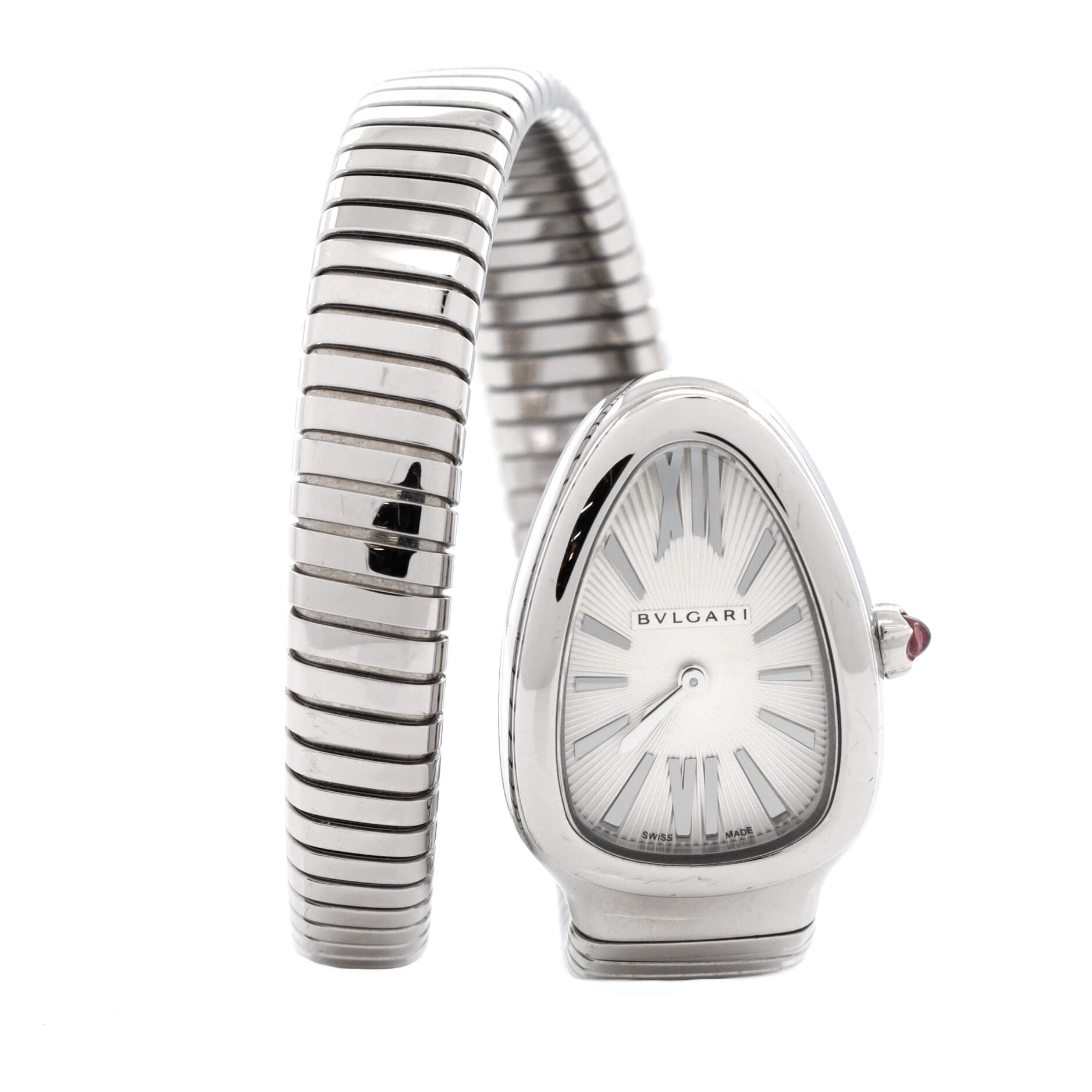Serpenti Tubogas Single Spiral Quartz Watch Stainless Steel 23