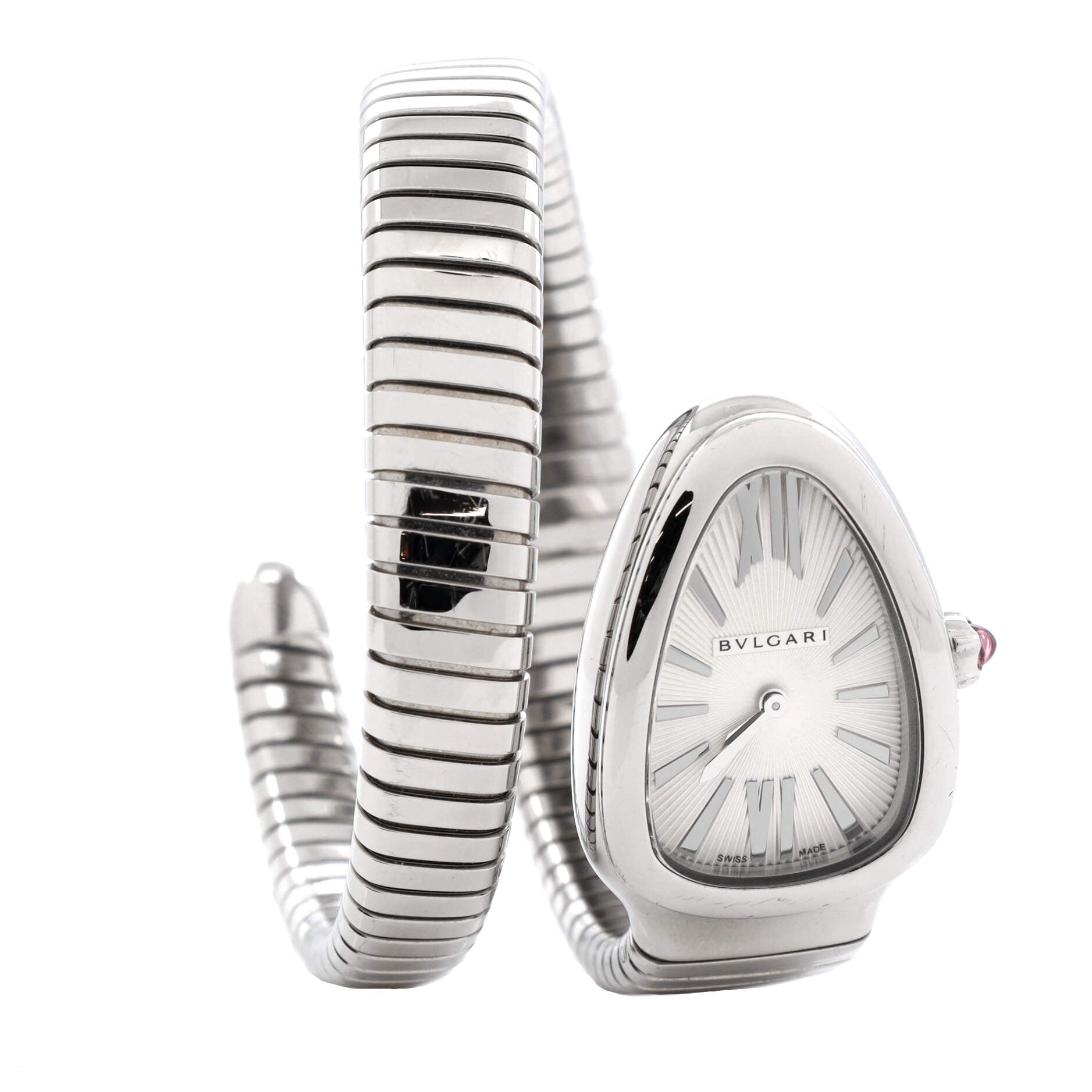 Serpenti Tubogas Single Spiral Quartz Watch Stainless Steel 23