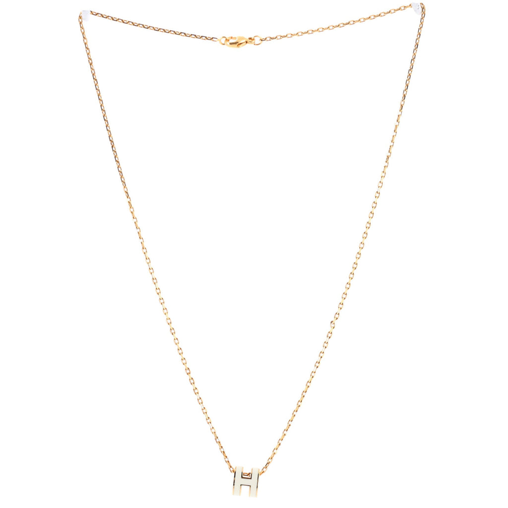 Pop H Pendant Chain Necklace Metal and Enamel Mini
