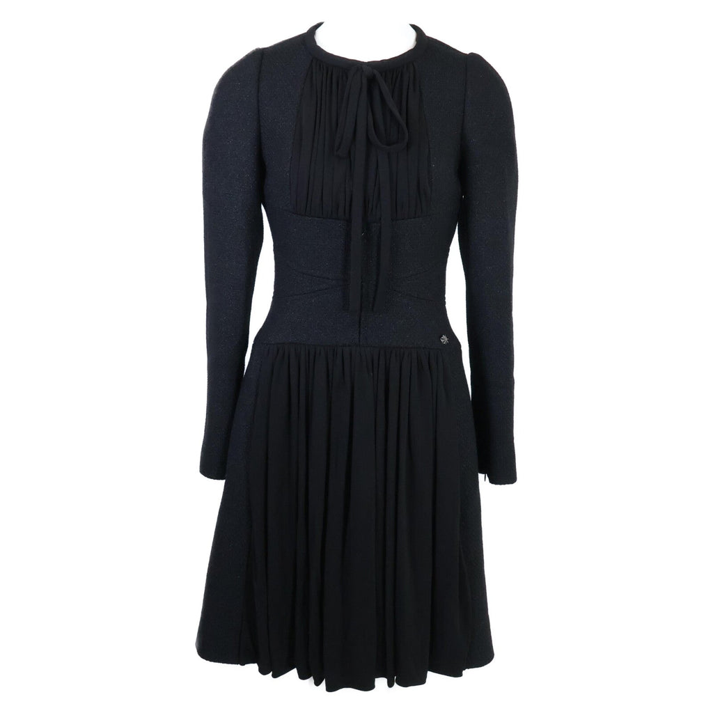 Chanel Coco Mark Plate Wool Dress