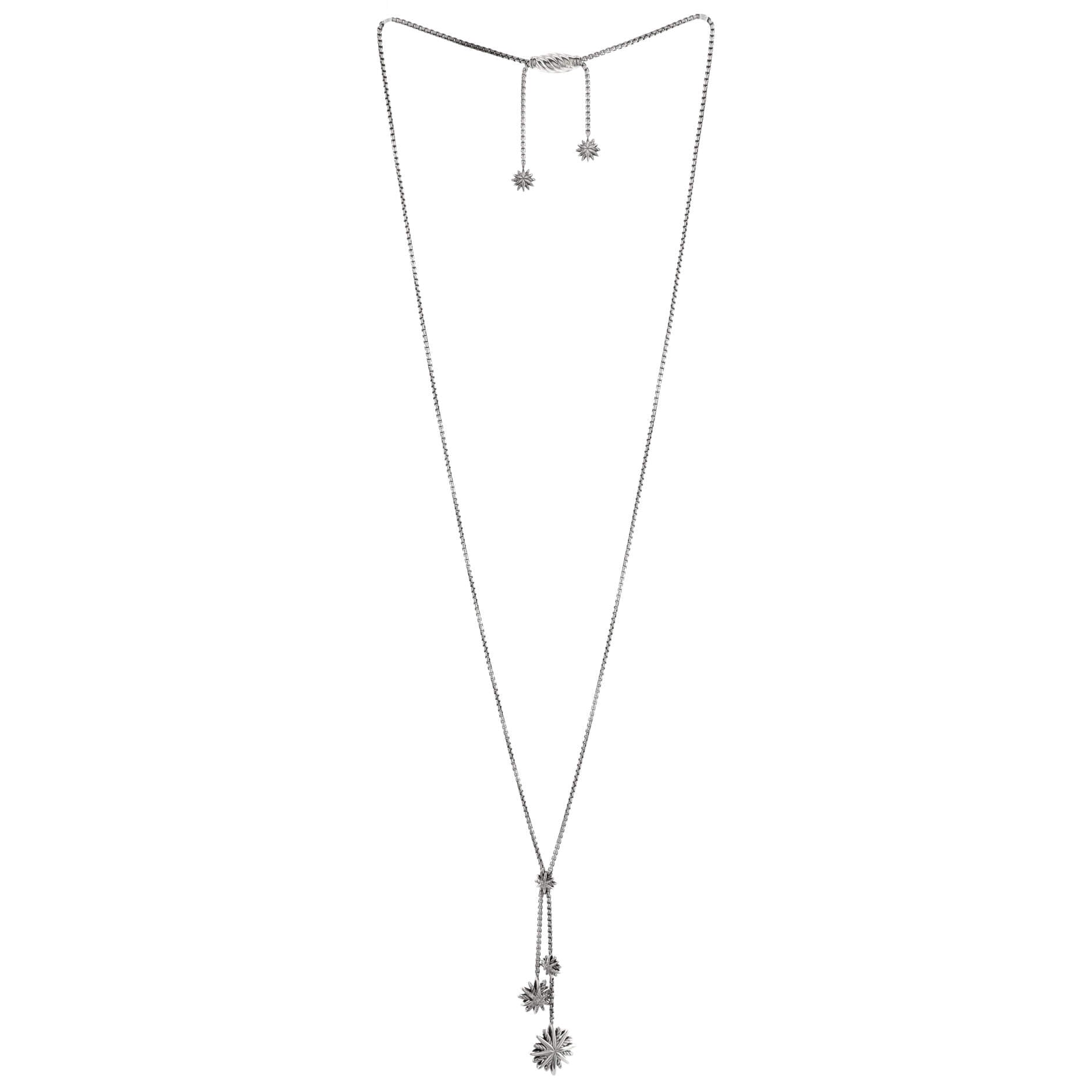 Starburst Y-Necklace Sterling Silver with Diamonds