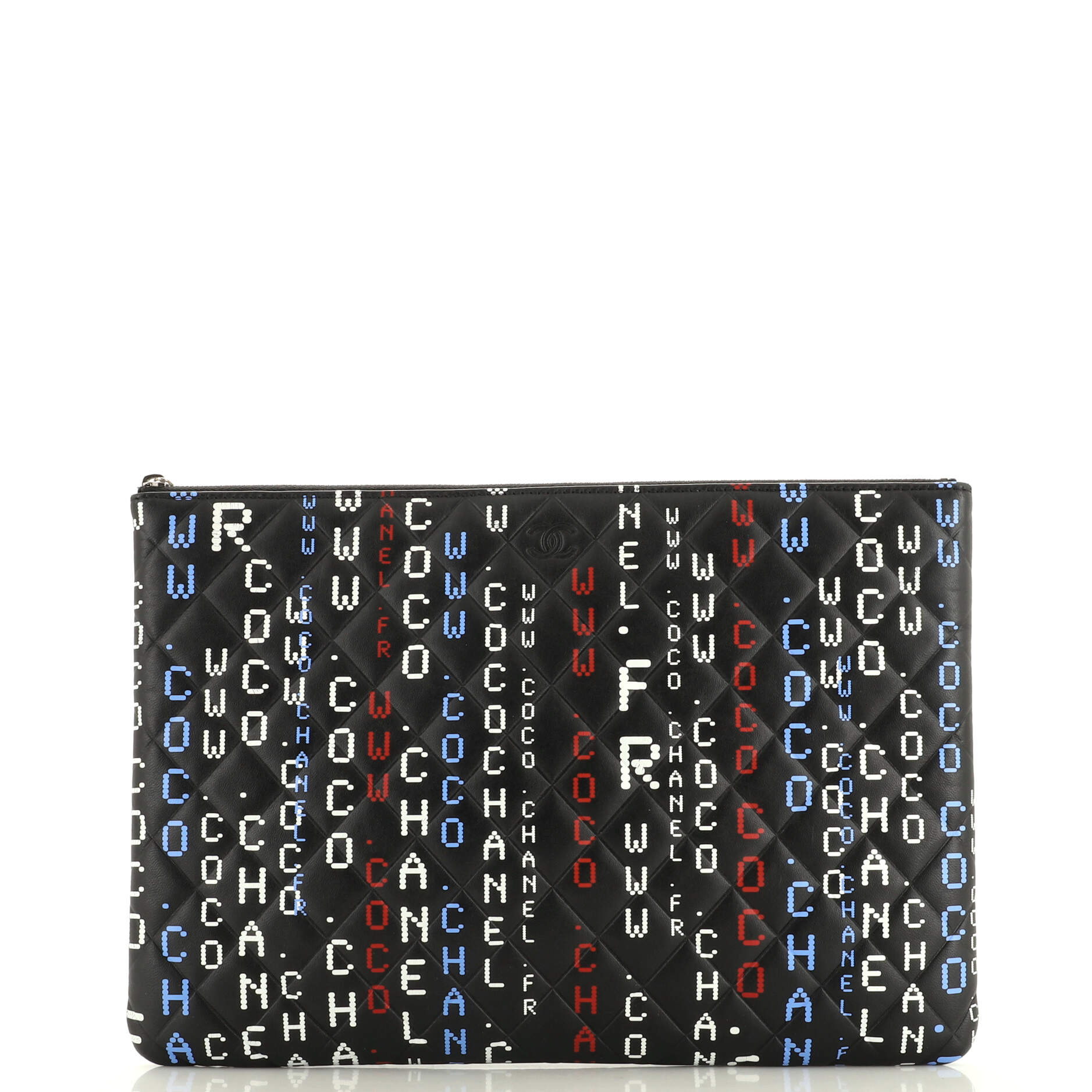 Data Center O Case Clutch Quilted Printed Lambskin Large