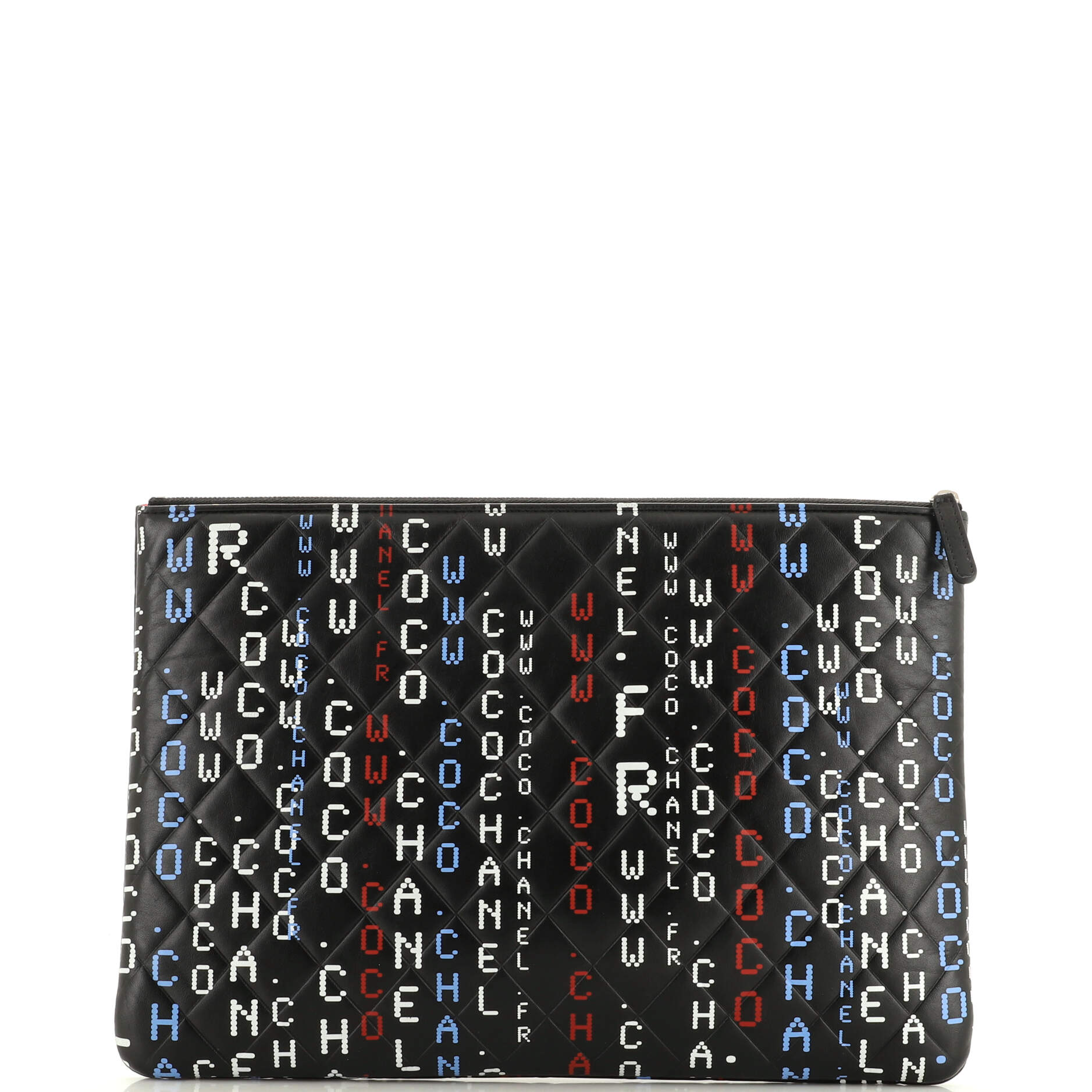 Data Center O Case Clutch Quilted Printed Lambskin Large