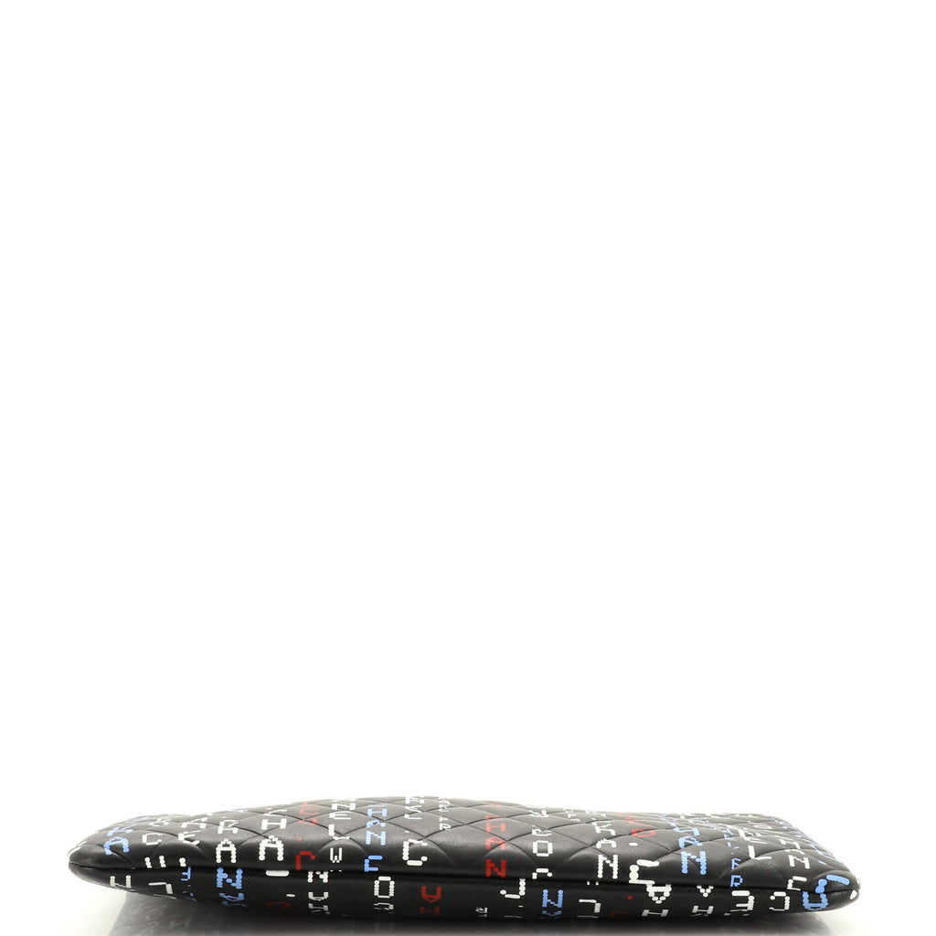 Data Center O Case Clutch Quilted Printed Lambskin Large