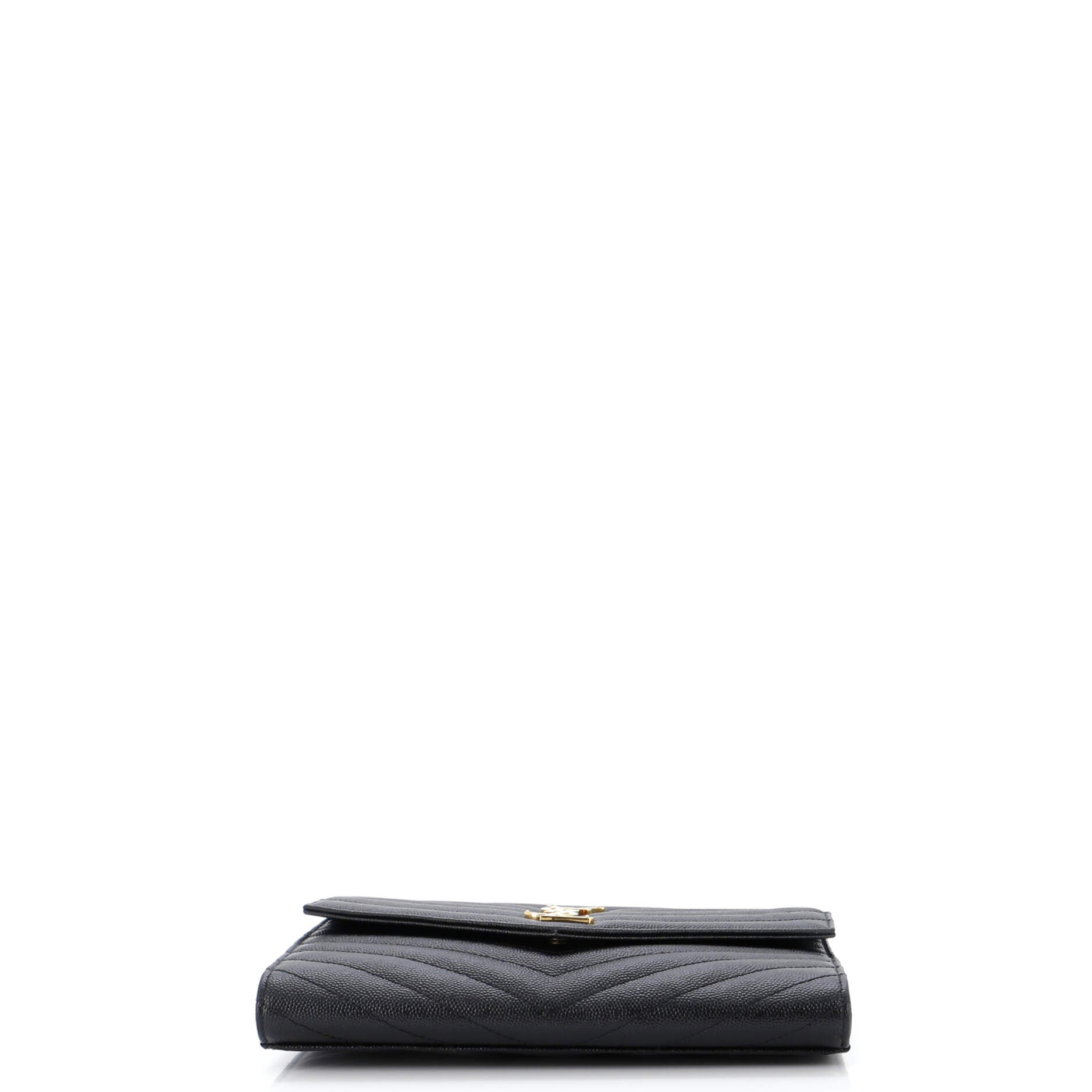 Classic Monogram Envelope Wristlet Clutch Matelasse Chevron Leather