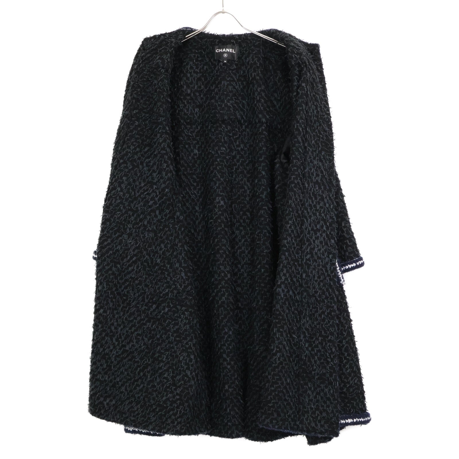 Chanel 22AW P73170V64561 Bijou Button Rayon Long Coat