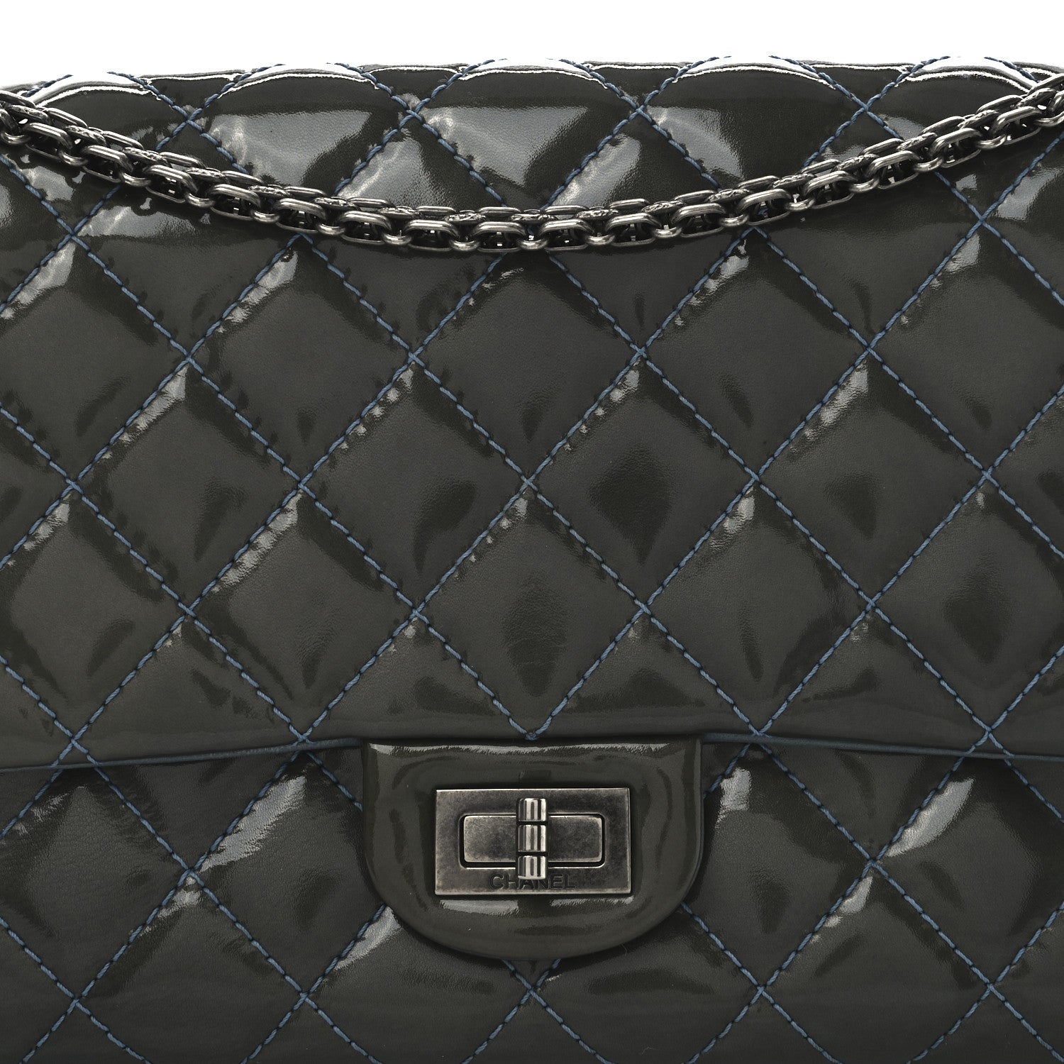 Patent Quilted 2.55 Reissue 226 Flap Blue