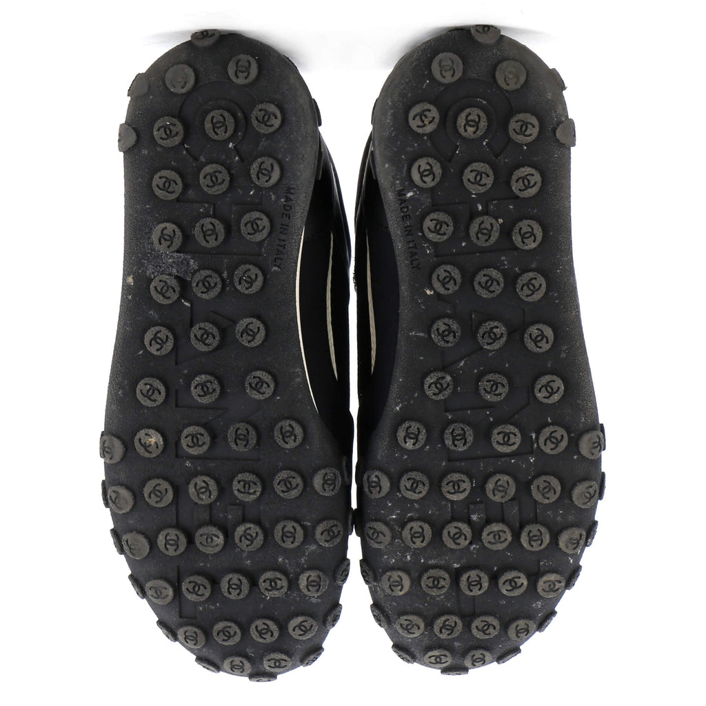 Women’s CC Logo Low-Top Sneakers Leather and Fabric with Suede
