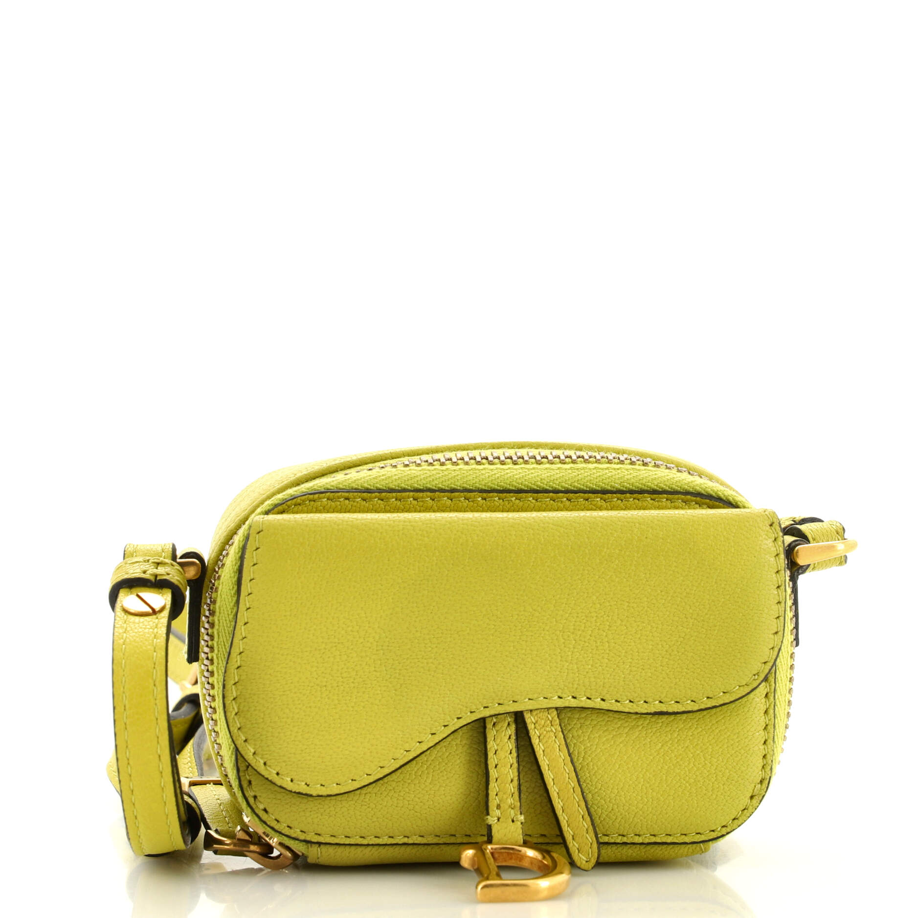 Saddle Shoulder Strap Pouch Goatskin Mini