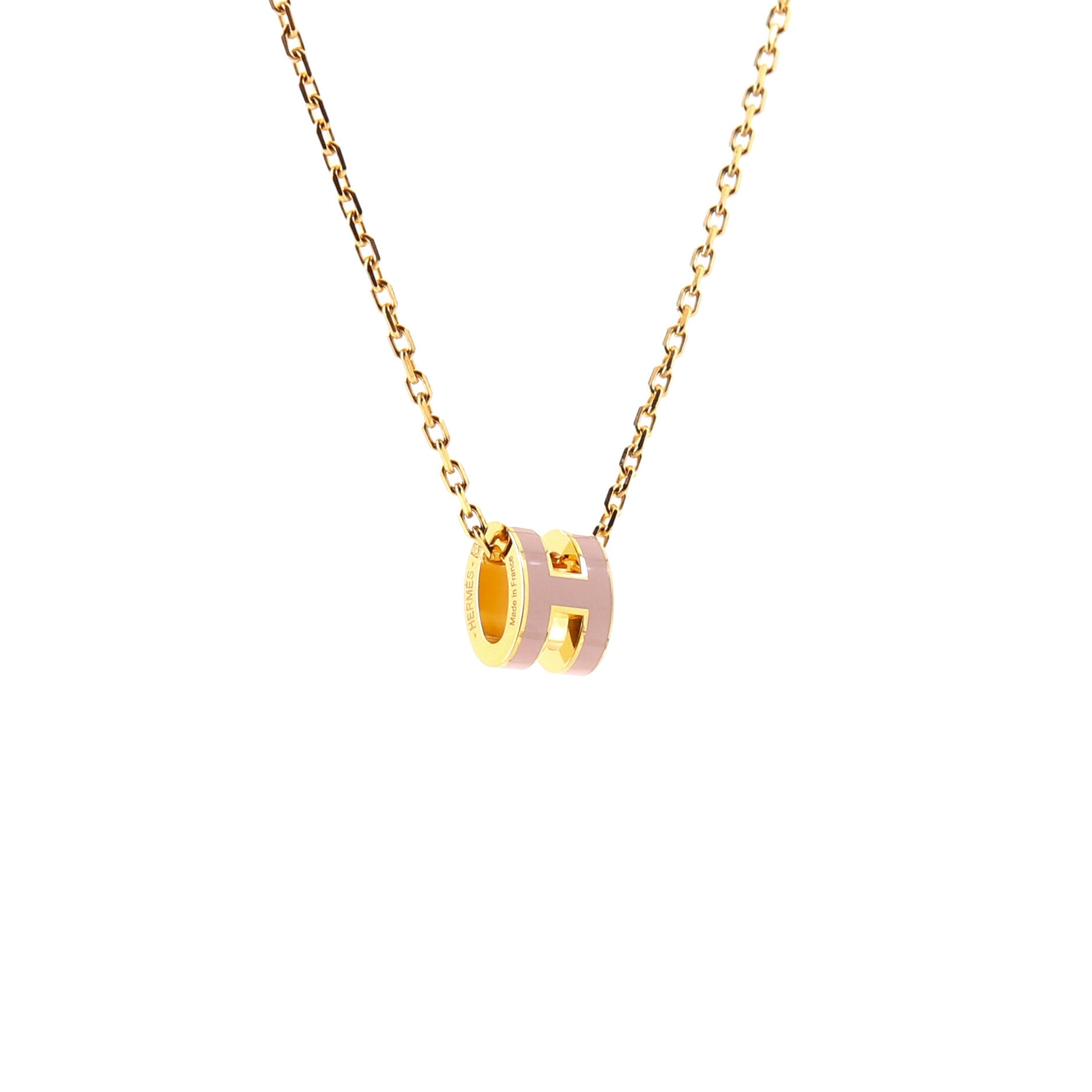 Pop H Pendant Chain Necklace Metal and Enamel Mini