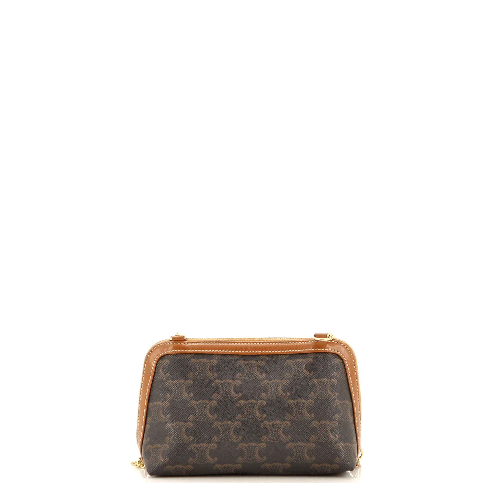 Zip Around Chain Clutch Triomphe Coated Canvas