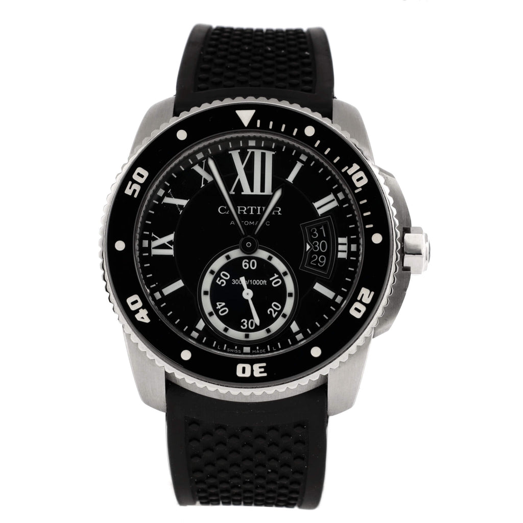 Calibre de Cartier Automatic Watch Stainless Steel and Rubber with Ceramic 42