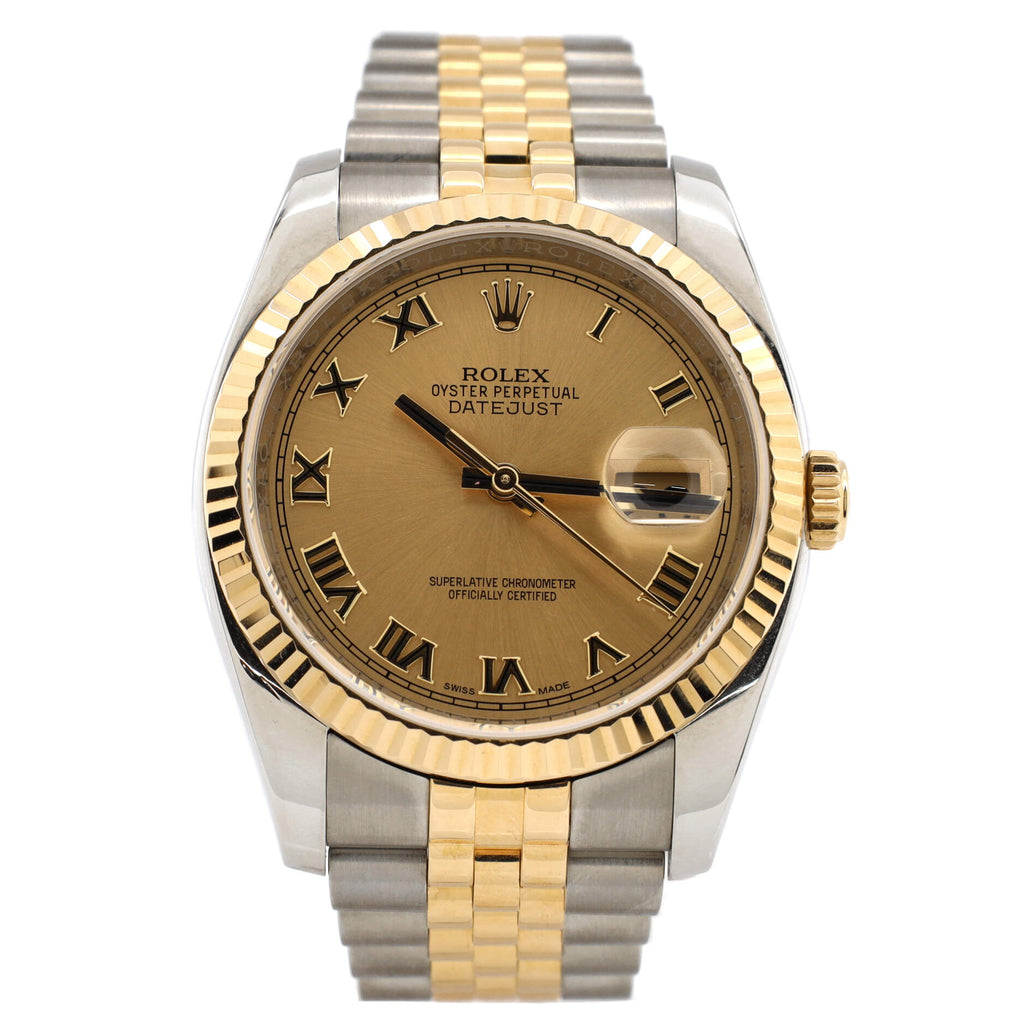 Oyster Perpetual Datejust Automatic Watch Stainless Steel and Yellow Gold 36