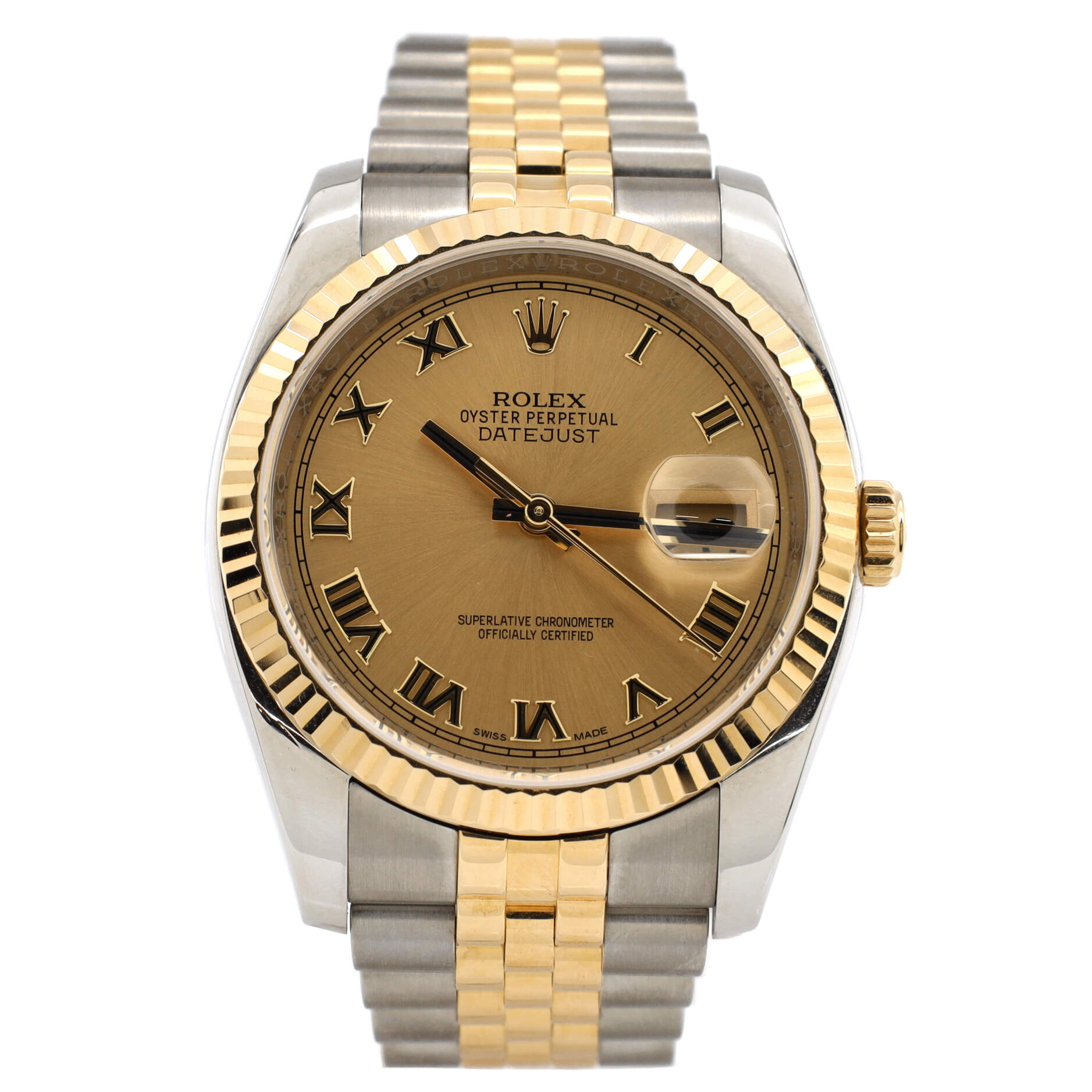Oyster Perpetual Datejust Automatic Watch Stainless Steel and Yellow Gold 36