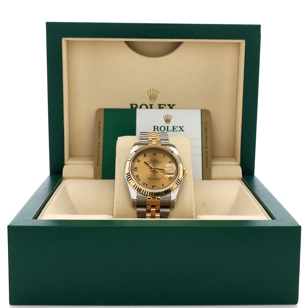 Oyster Perpetual Datejust Automatic Watch Stainless Steel and Yellow Gold 36