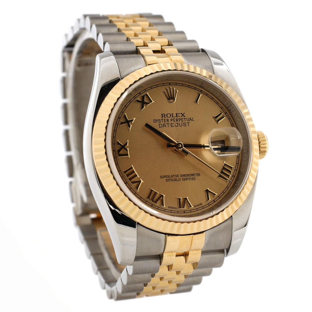 Oyster Perpetual Datejust Automatic Watch Stainless Steel and Yellow Gold 36