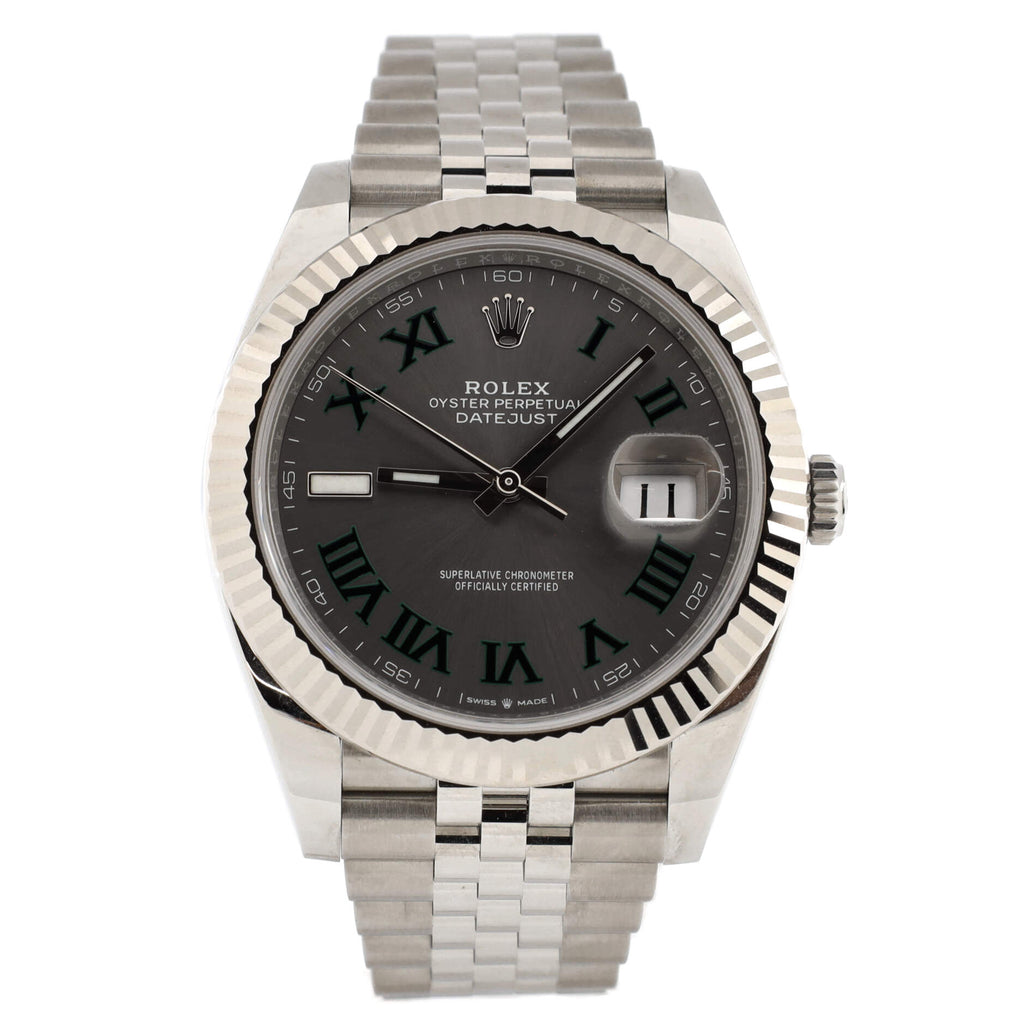 Oyster Perpetual Datejust Wimbledon Automatic Watch Stainless Steel and White Gold 41