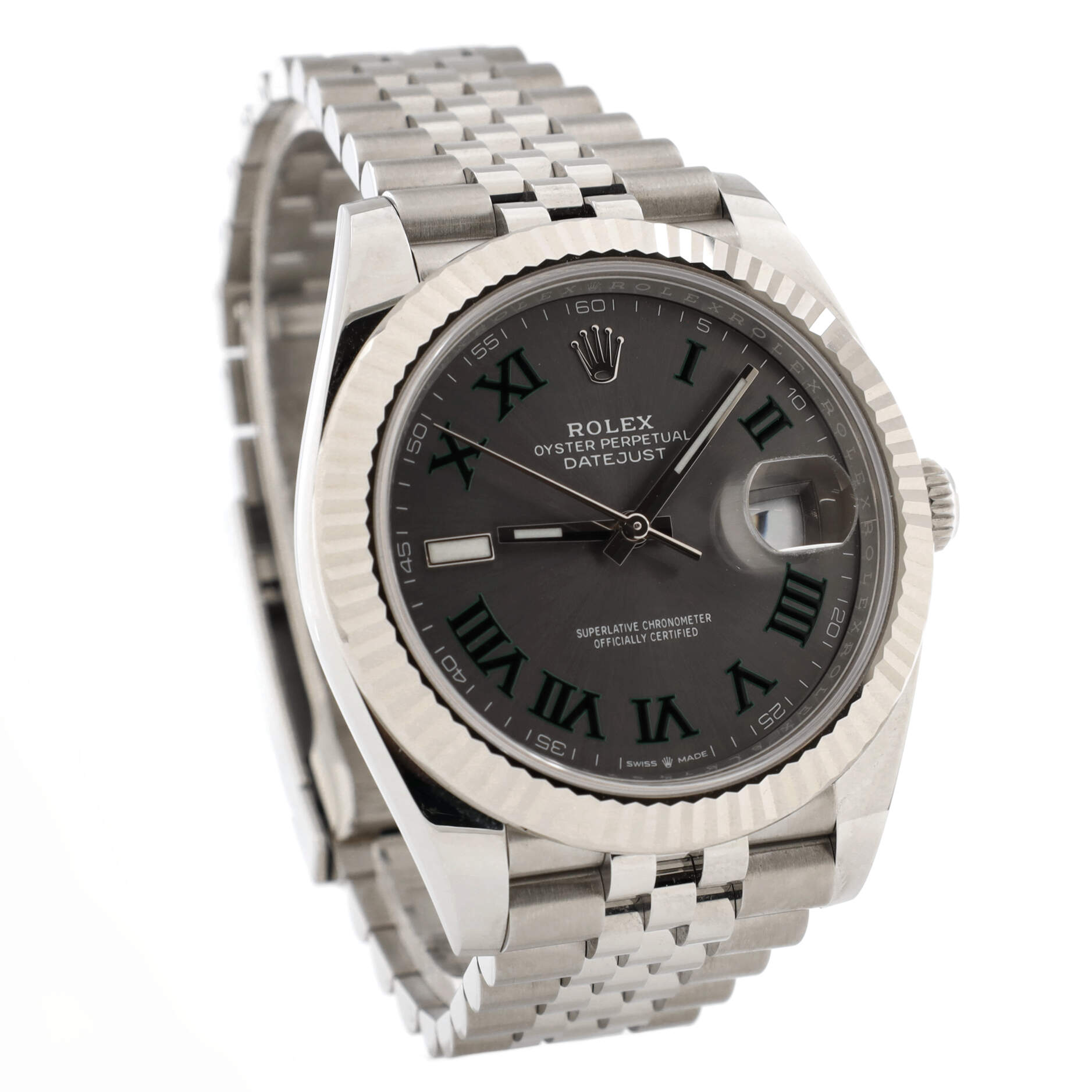 Oyster Perpetual Datejust Wimbledon Automatic Watch Stainless Steel and White Gold 41