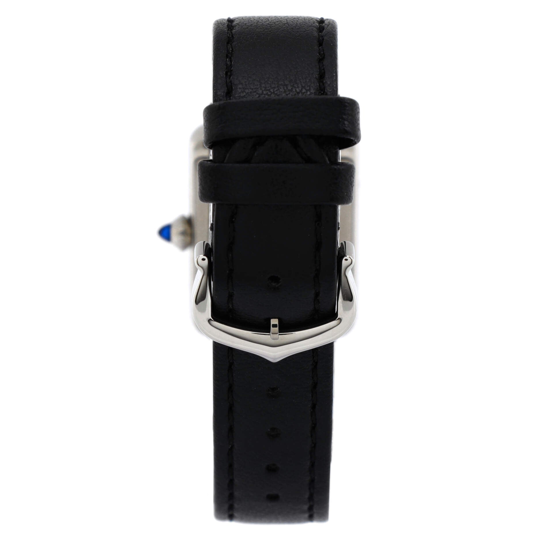 Must de Cartier SolarBeat Tank Quartz Watch Stainless Steel and Leather 22