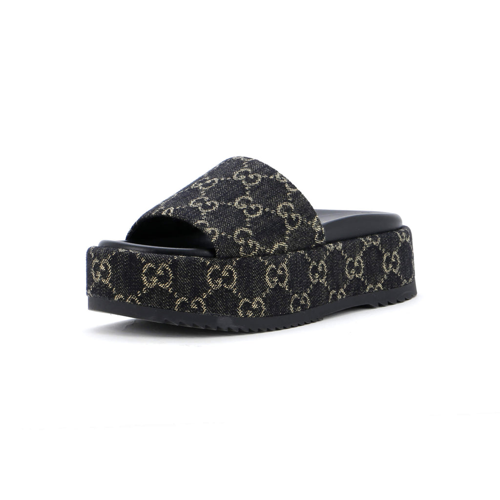 Women's Angelina Platform Slide Sandals GG Denim