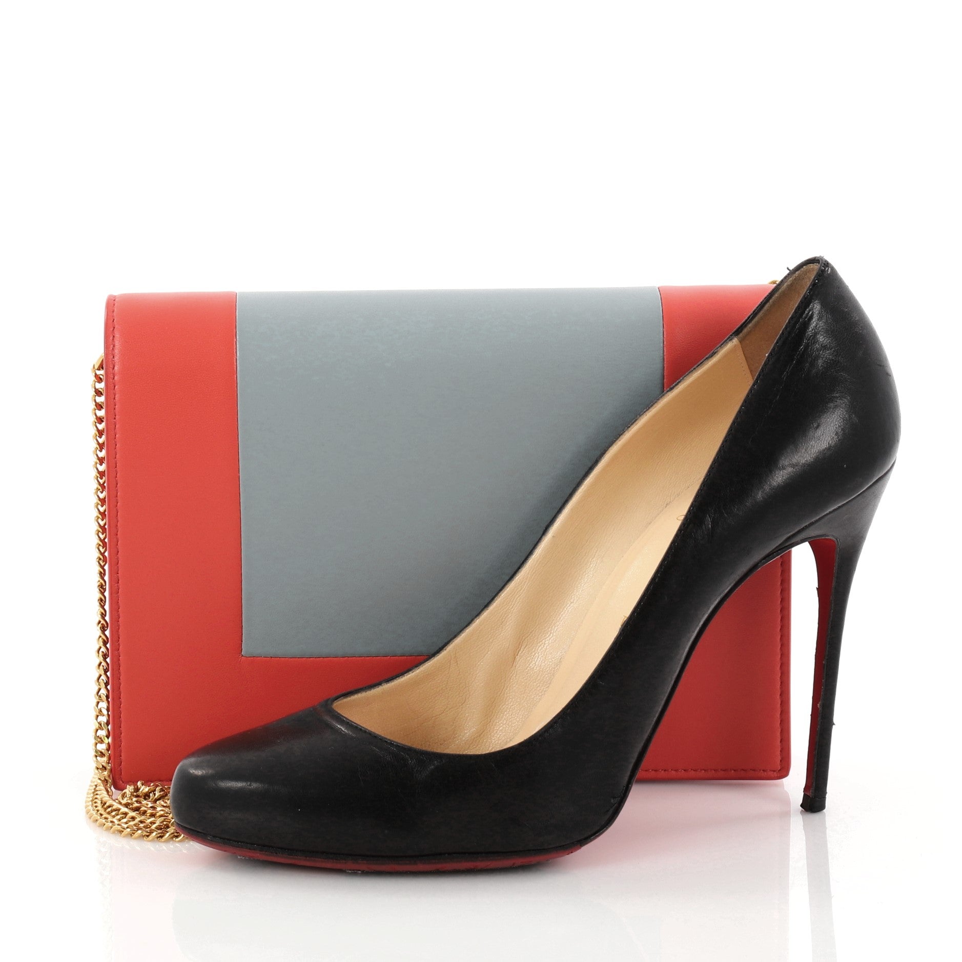 Frame Evening Clutch on Chain Leather