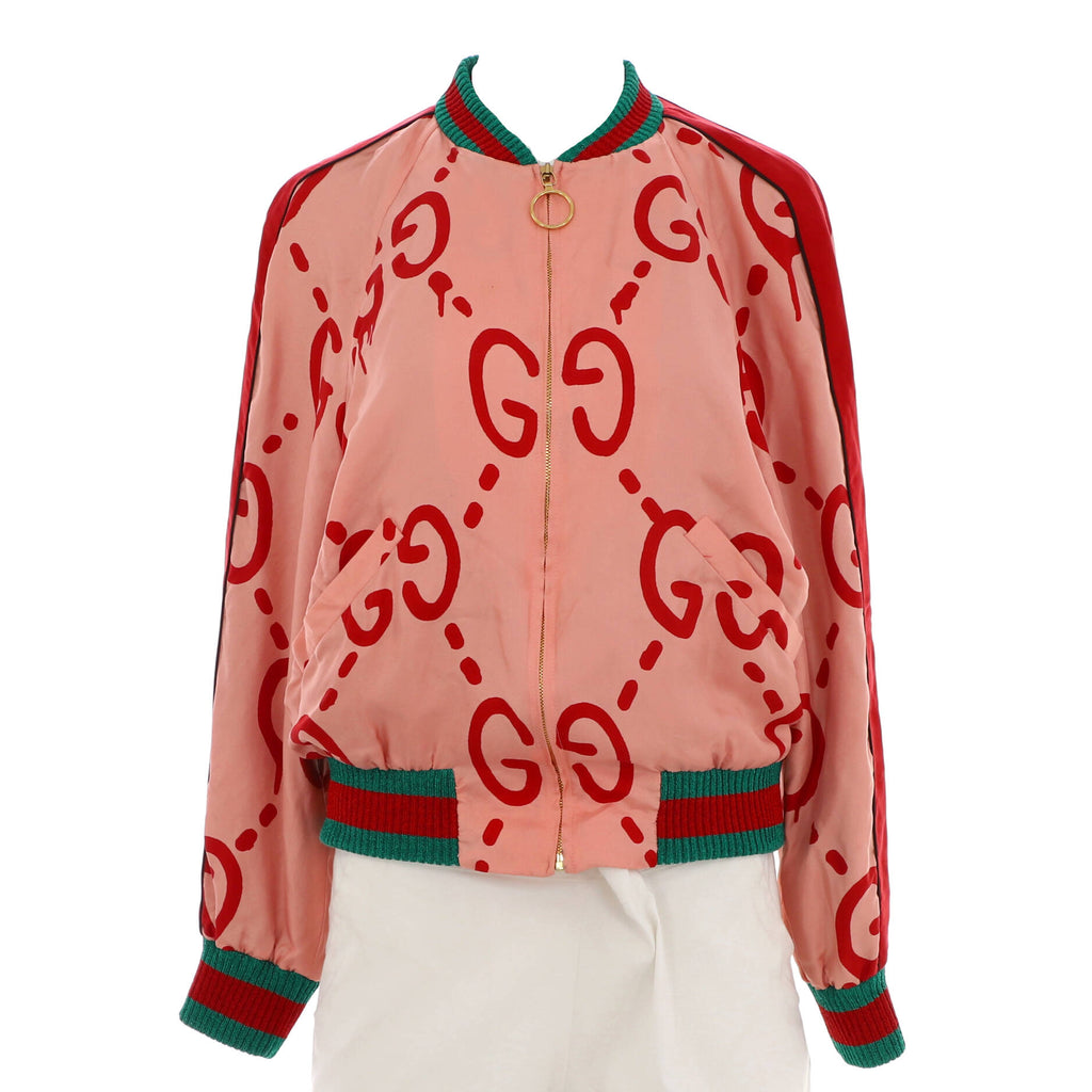 Women's Zip Bomber Jacket Jumbo GG Silk