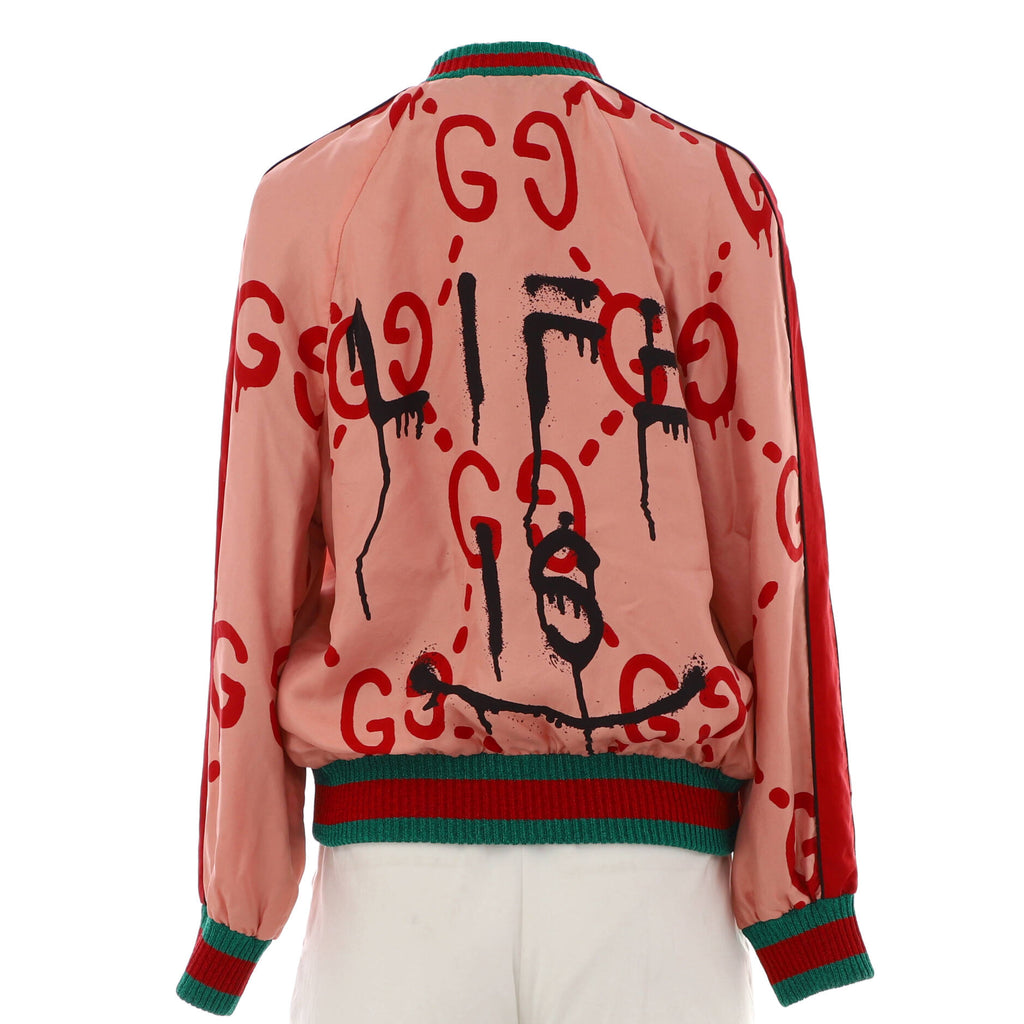 Women's Zip Bomber Jacket Jumbo GG Silk