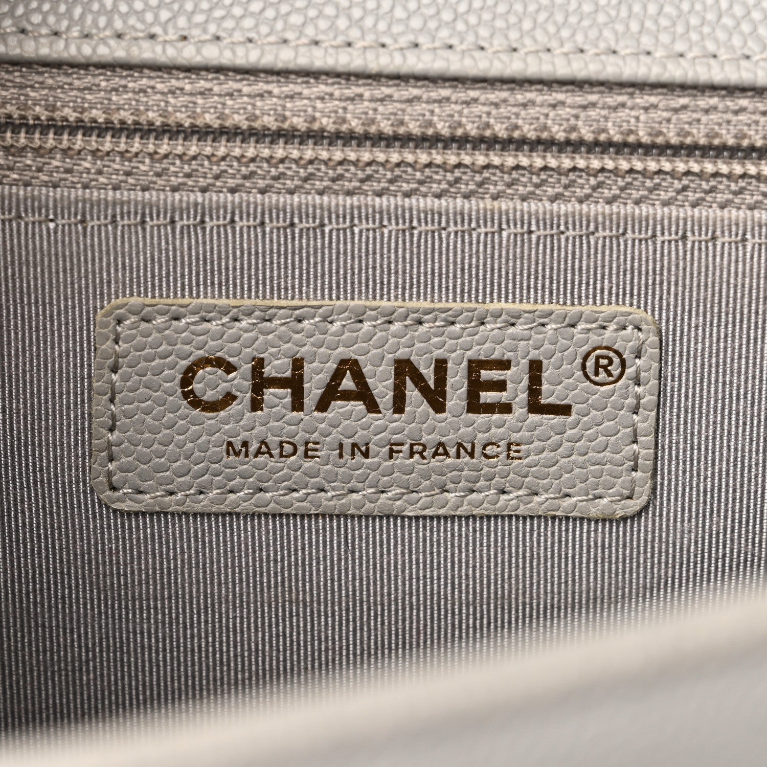 Caviar Quilted New Medium Boy Flap Grey