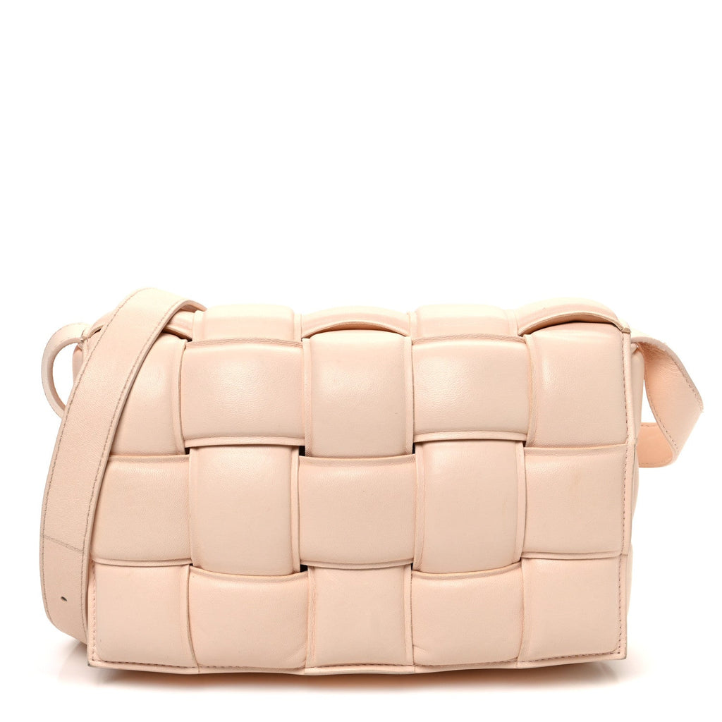 Nappa Maxi Intrecciato Padded Cassette Crossbody Bag Melon Washed