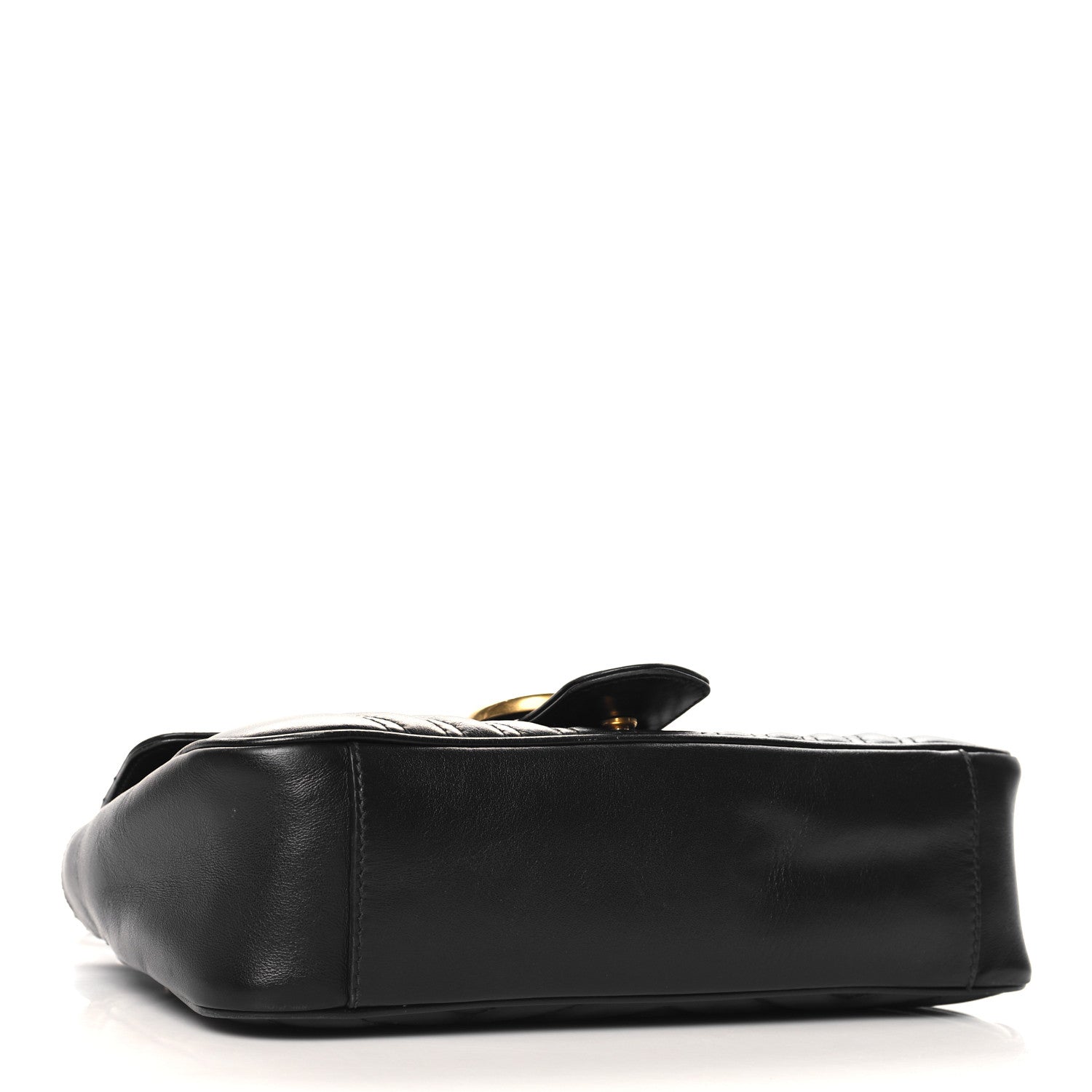 Calfskin Matelasse Small GG Marmont Shoulder Bag Black