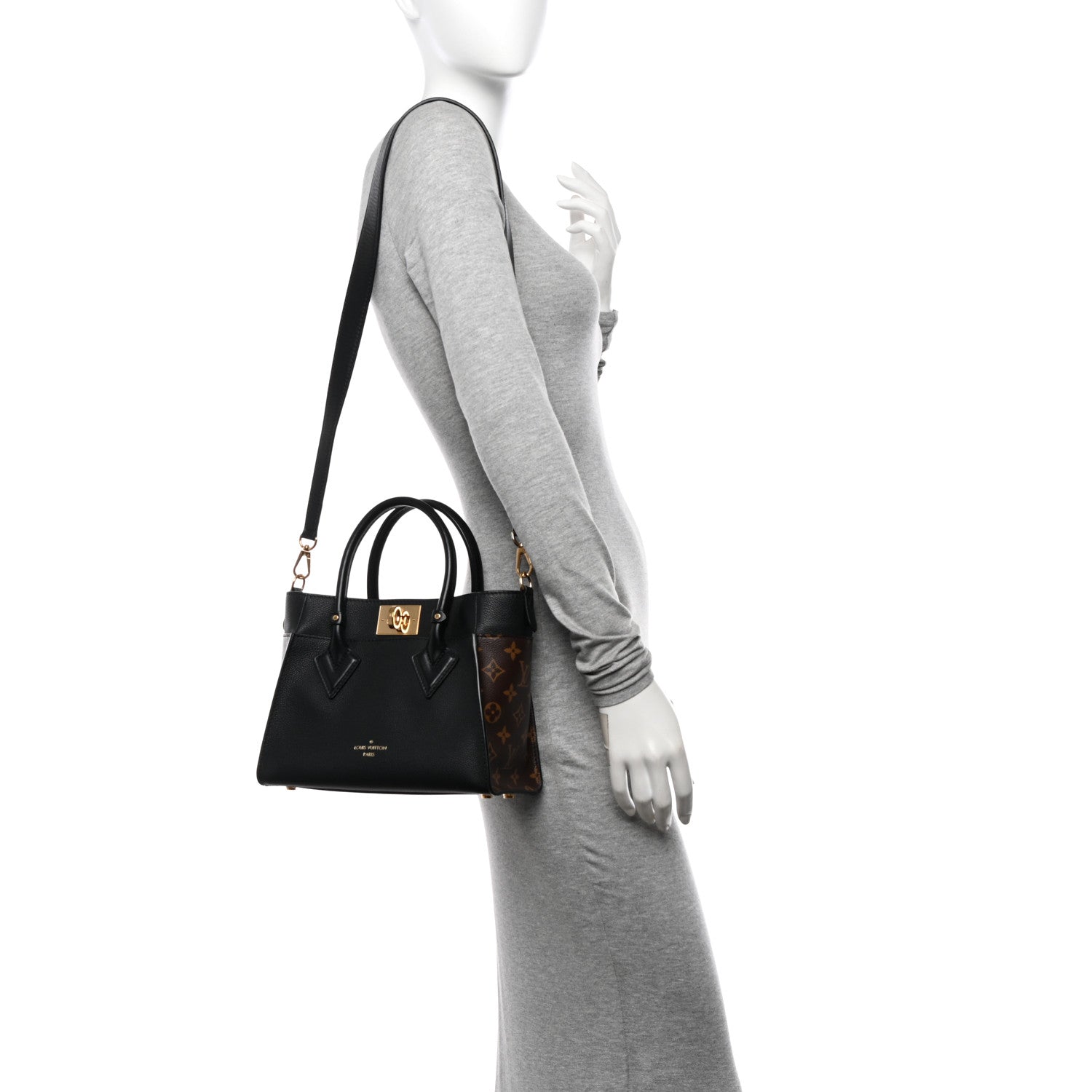 Calfskin Monogram On My Side PM Black