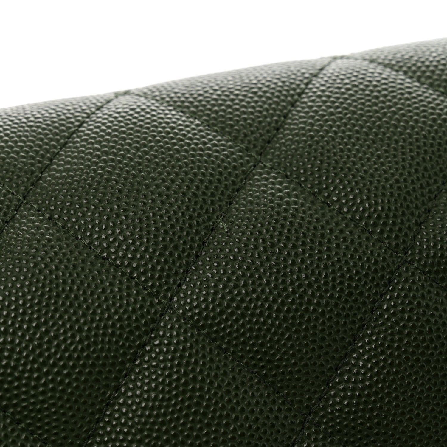 Caviar Quilted Jumbo Double Flap Green