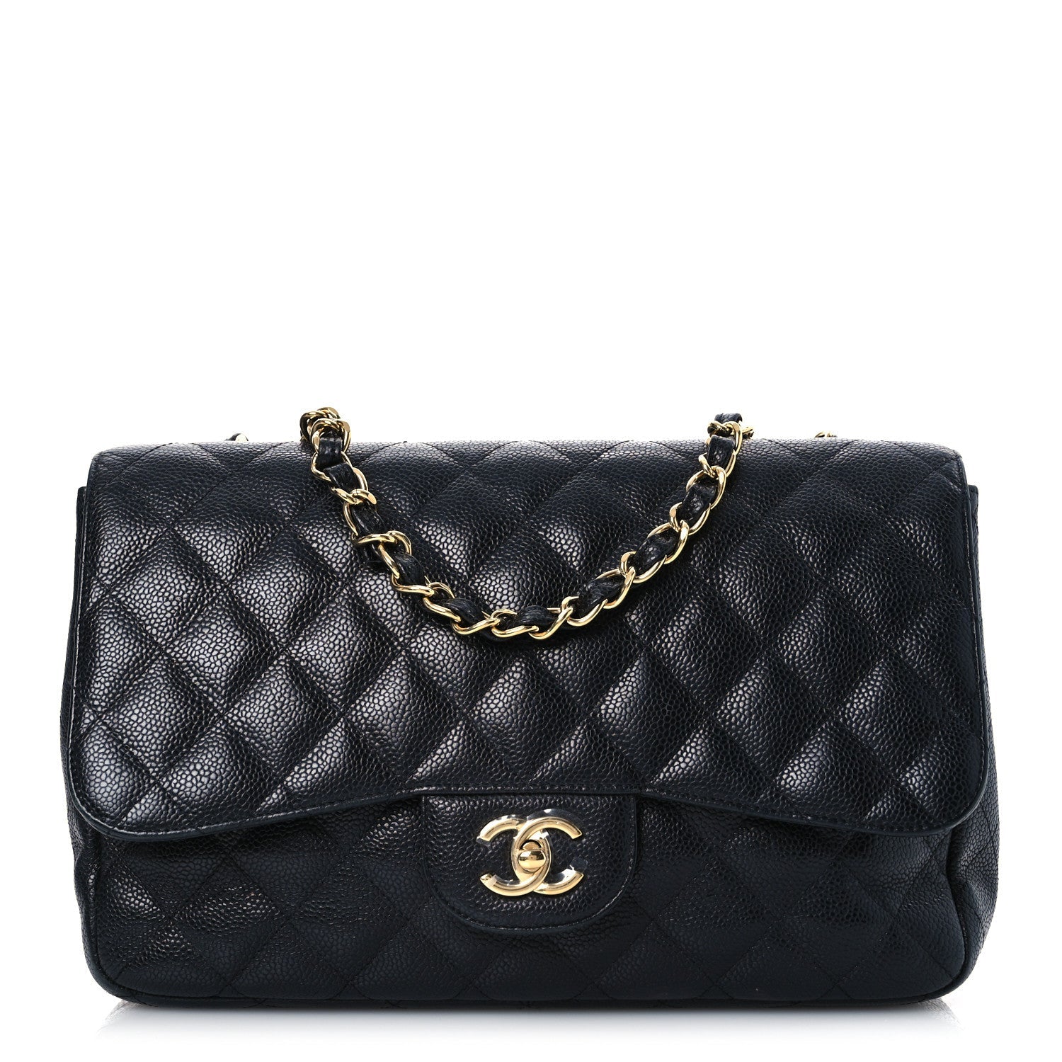 Caviar Quilted Jumbo Single Flap Black
