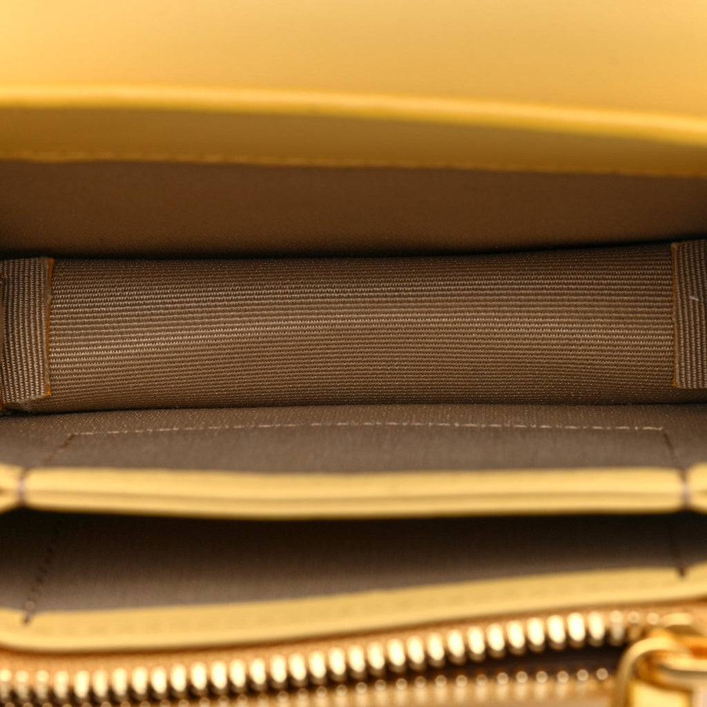 Calfskin Logo Embossed  Case On Strap Yellow