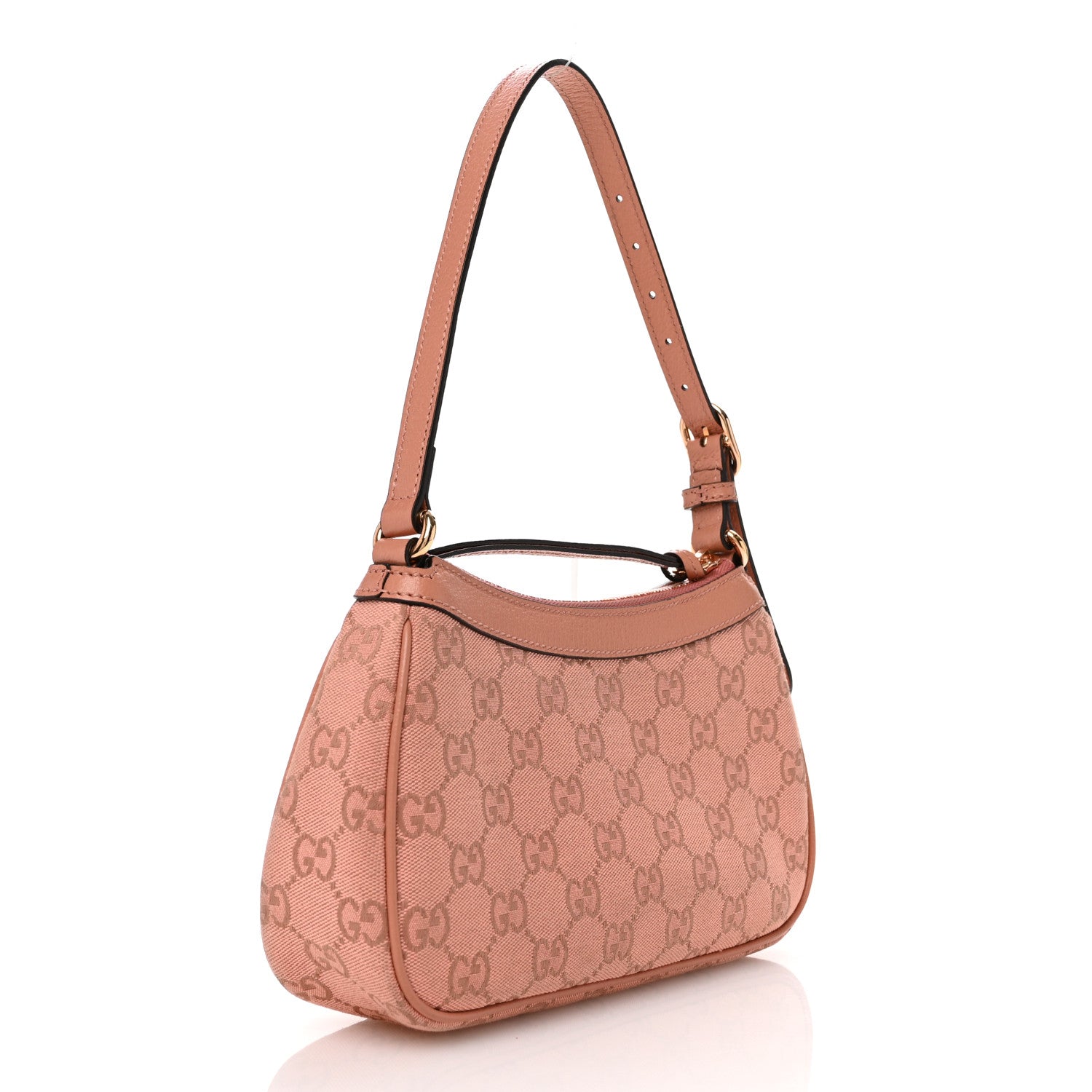 Monogram Textured Dollar Calfskin Small Ophidia Hobo Cloche Rose Pink