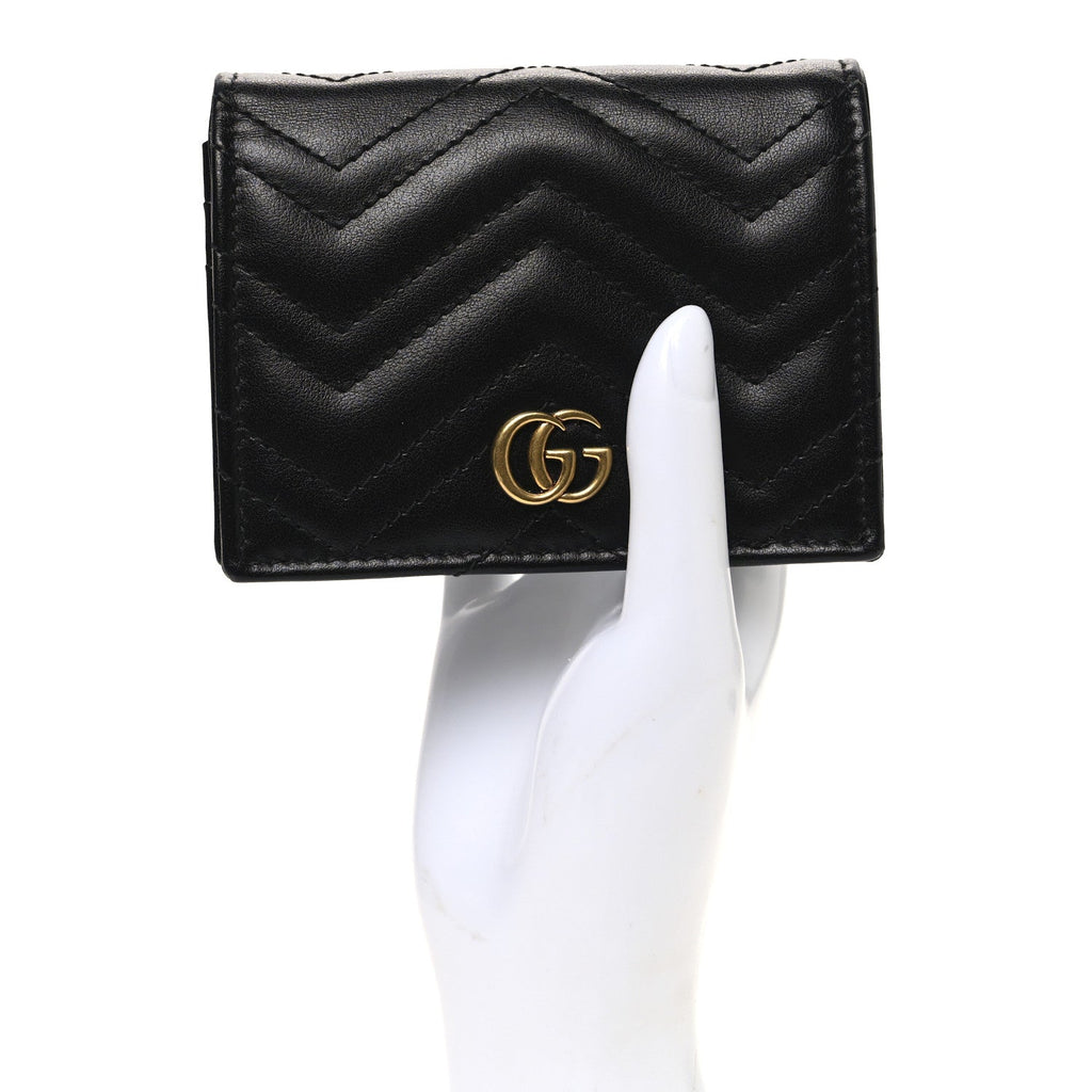 Calfskin Matelasse GG Marmont  Case Wallet Black