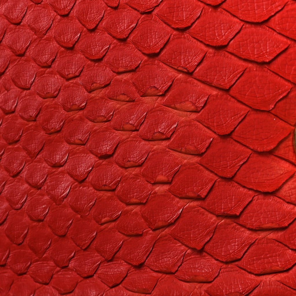 Snakeskin Mini Rectangular Flap Red
