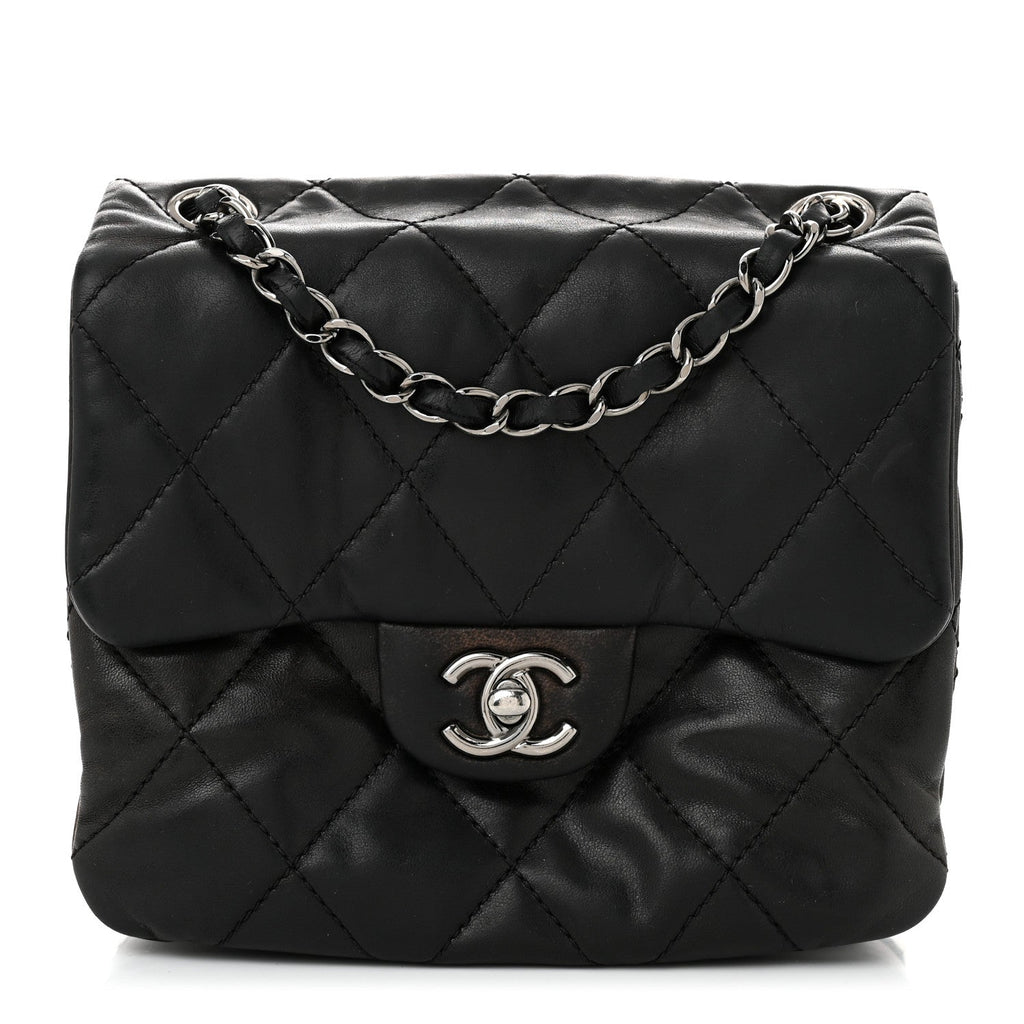Lambskin Quilted Mini Chanel 3 Flap Black