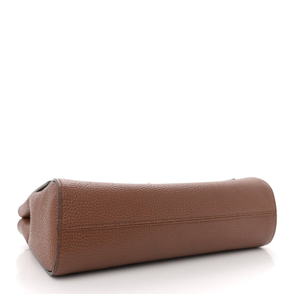 Small Classic Grain Calfskin Medium Lily Flap Oak