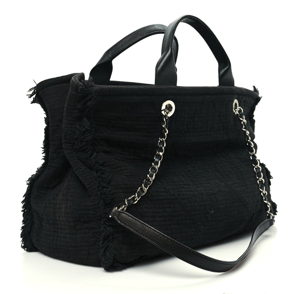 Canvas Large Double Face Shopping Tote Black