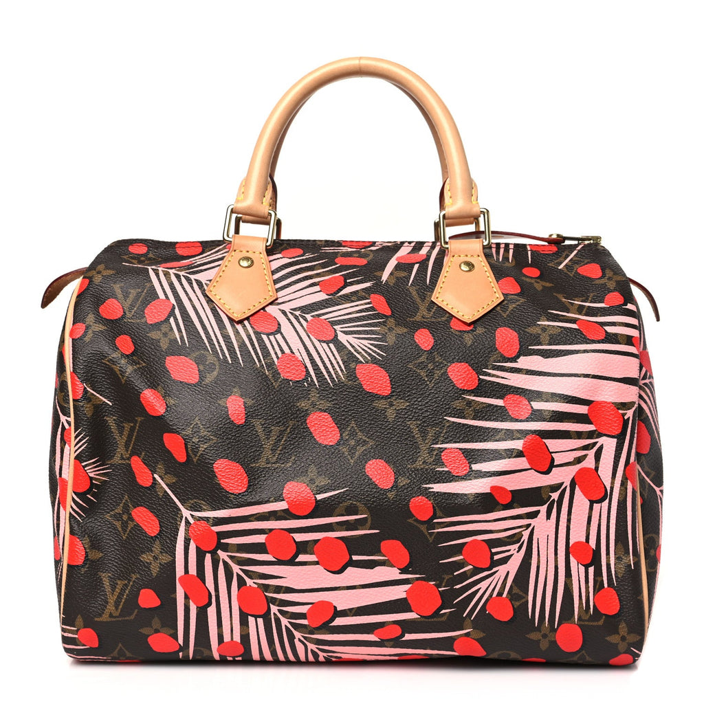 Monogram Jungle Dots Speedy 30 Sugar Pink Poppy
