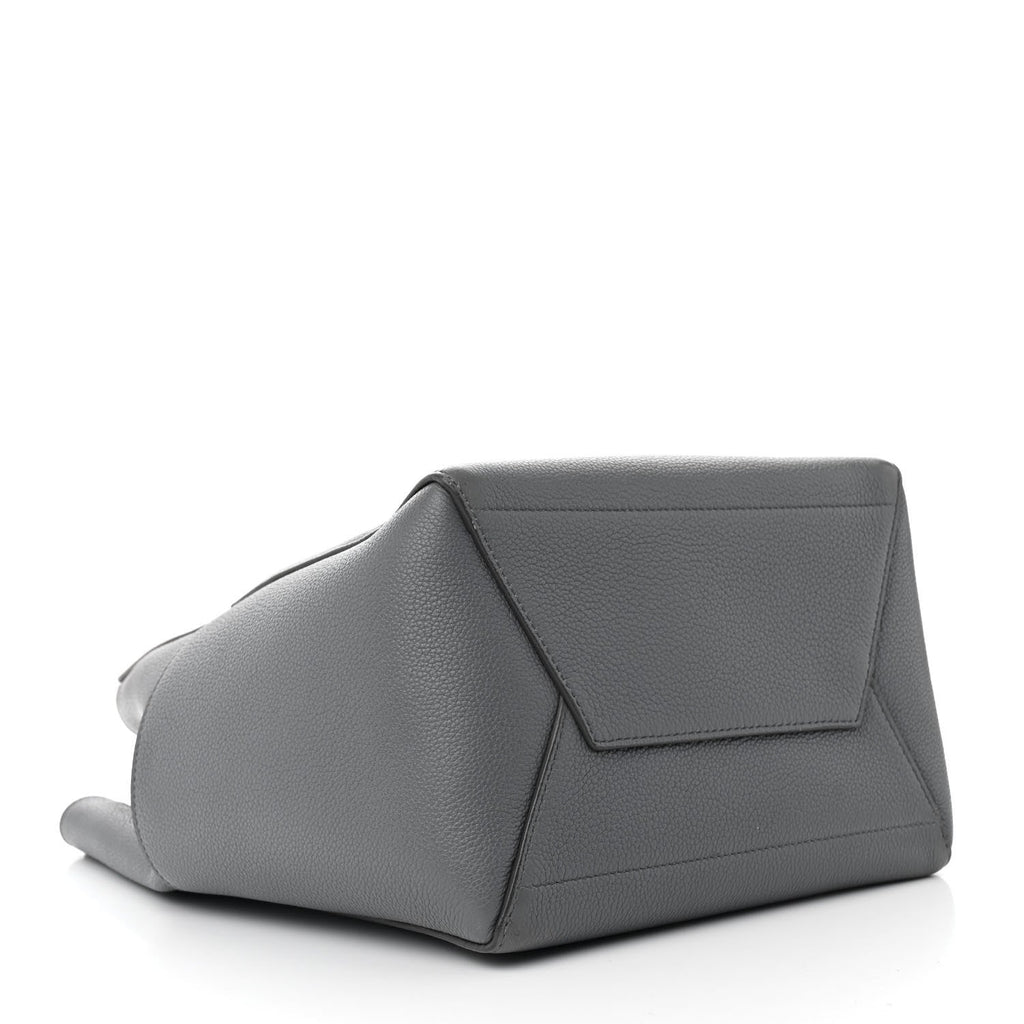 Soft Grained Calfskin Sangle Bucket Bag Grey