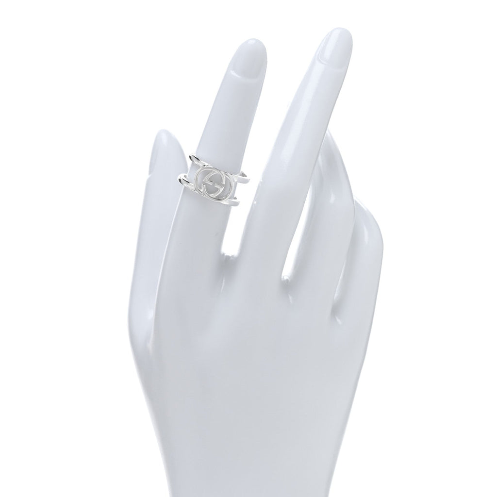 Sterling Silver 9mm Interlocking G Open Band Ring 53 6.5