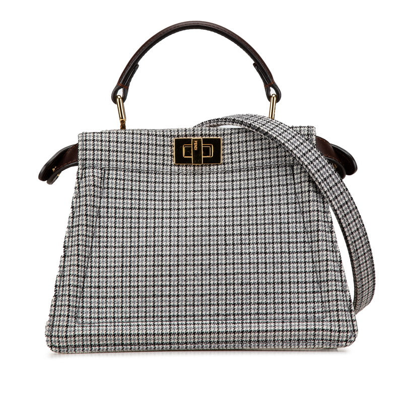 Fendi Peekaboo ISeeU Cotton Leather 2way Bag